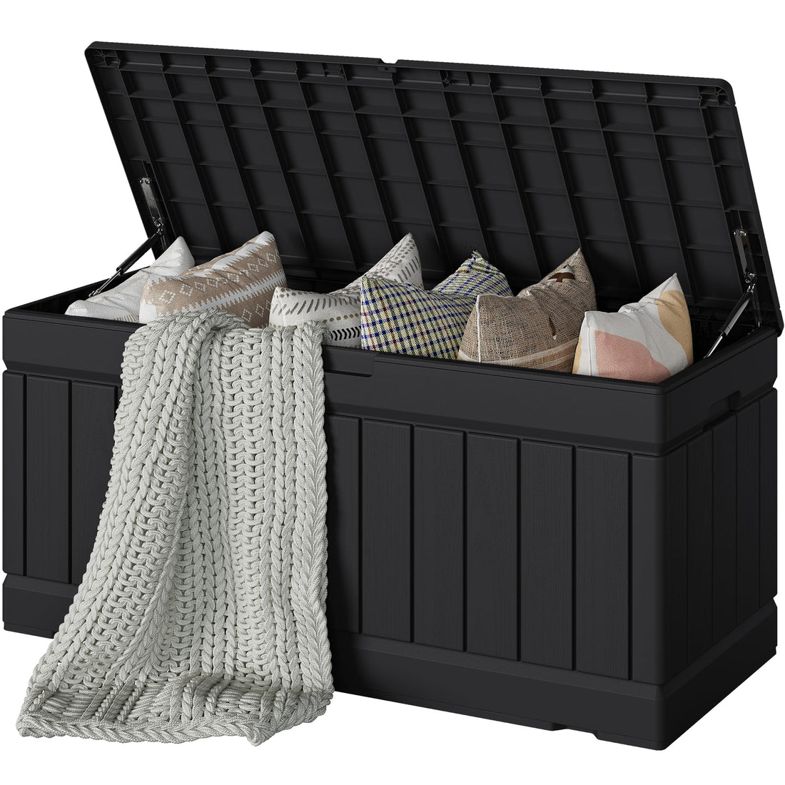 Devoko 30-Gallon Resin Deck Storage Box, Black