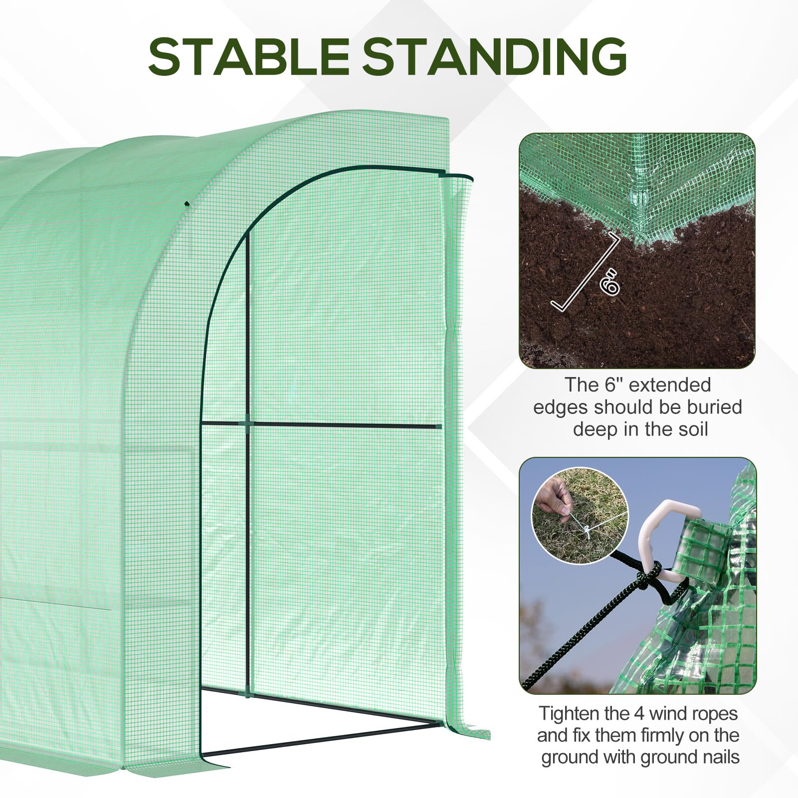 Outsunny 10'x5'x7' Lean-To Walk-in Greenhouse