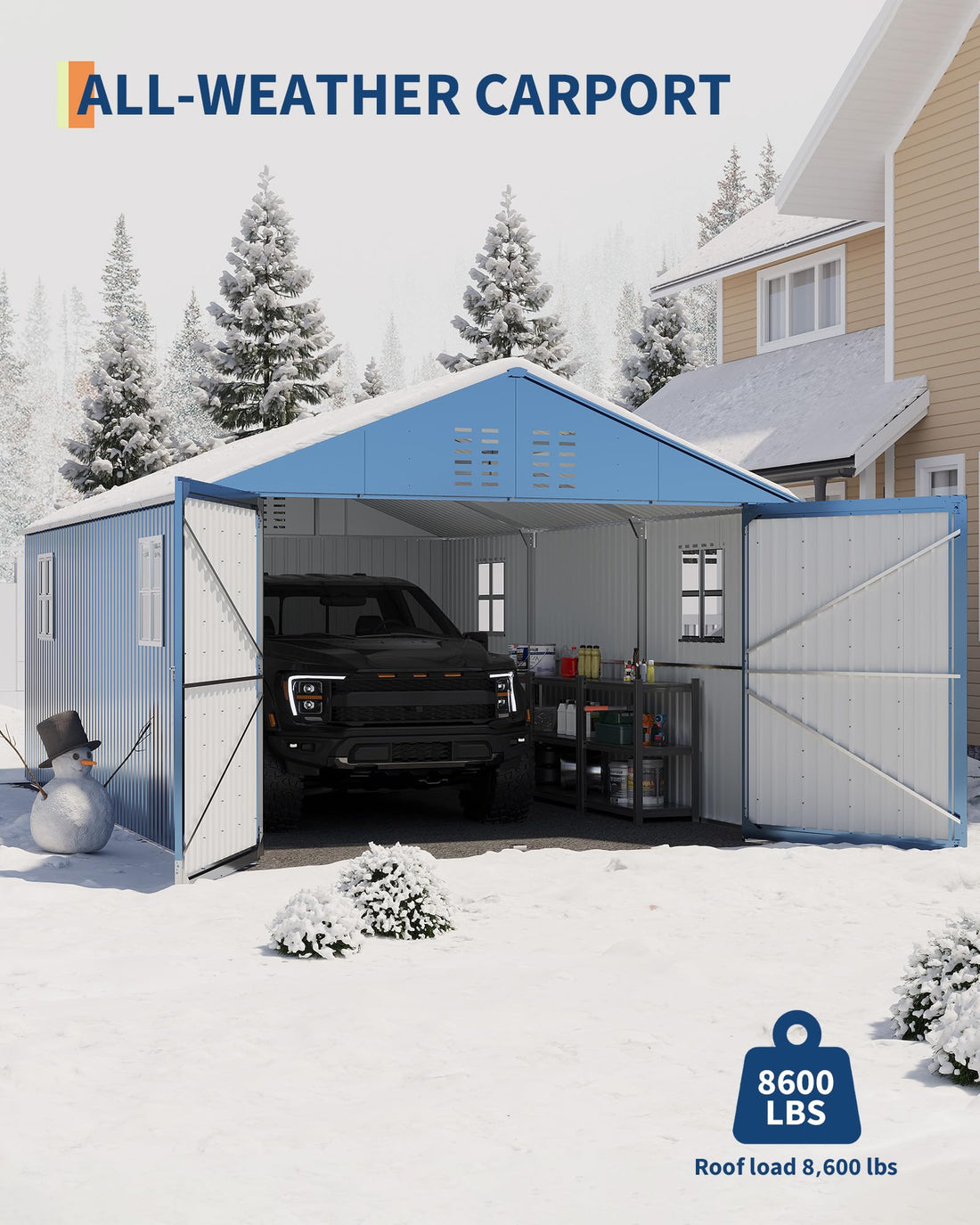 11x20x9 Ft Vertical Roof Metal Carport
