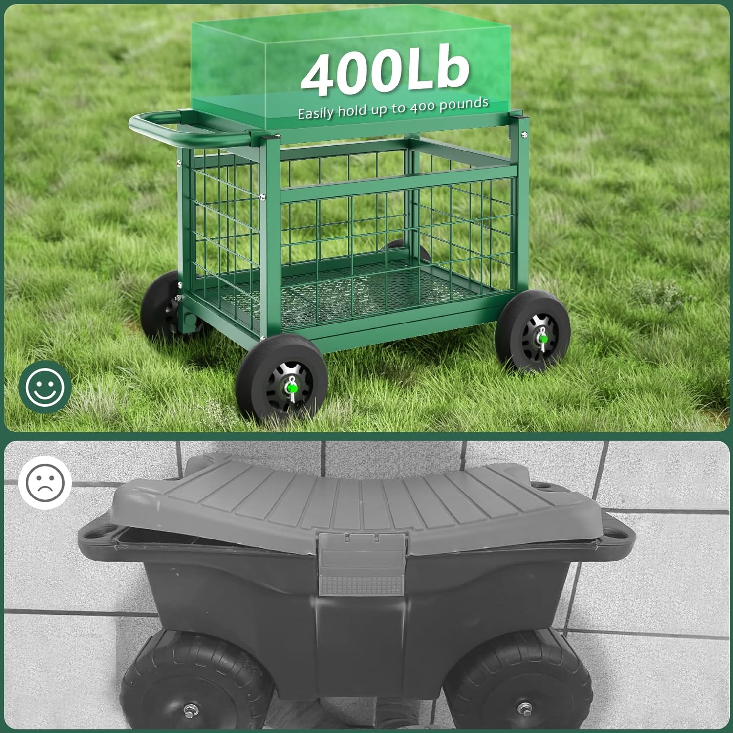 "FLINTER Garden Cart with Seat"