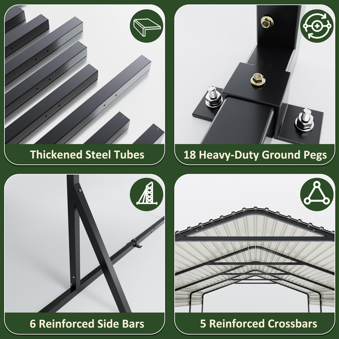20x30 Ft Heavy-Duty Metal Carport