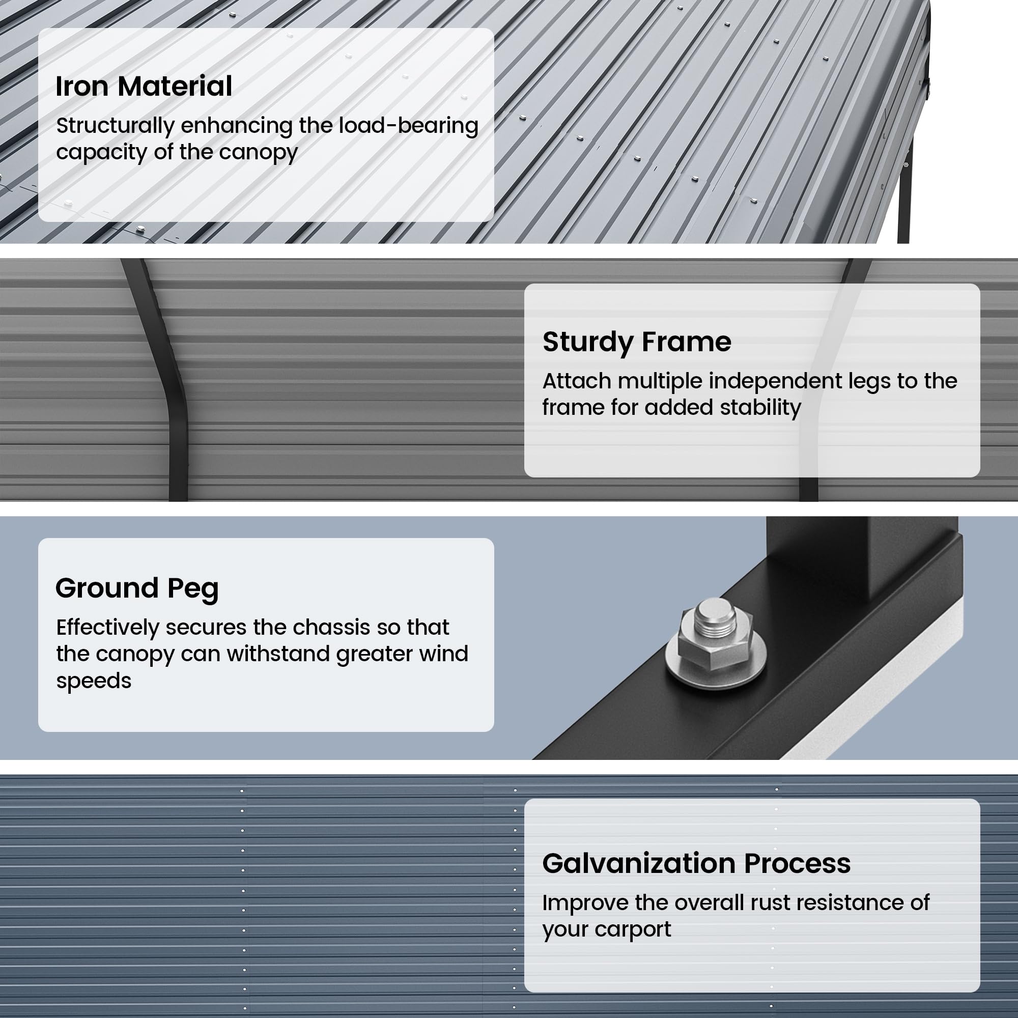 12x20 Ft Real Relax Heavy-Duty Carport