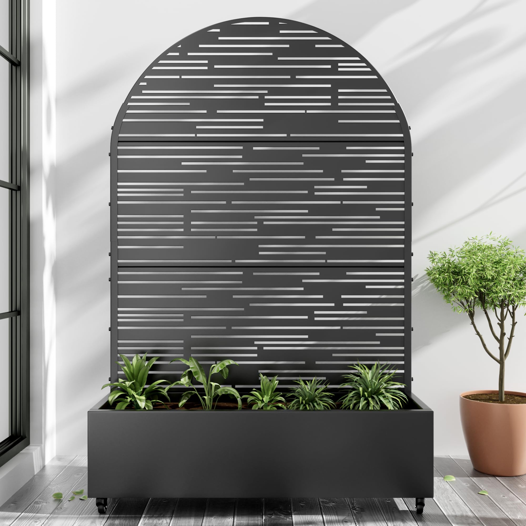 Casaphoria Metal Raised Garden Bed with Trellis