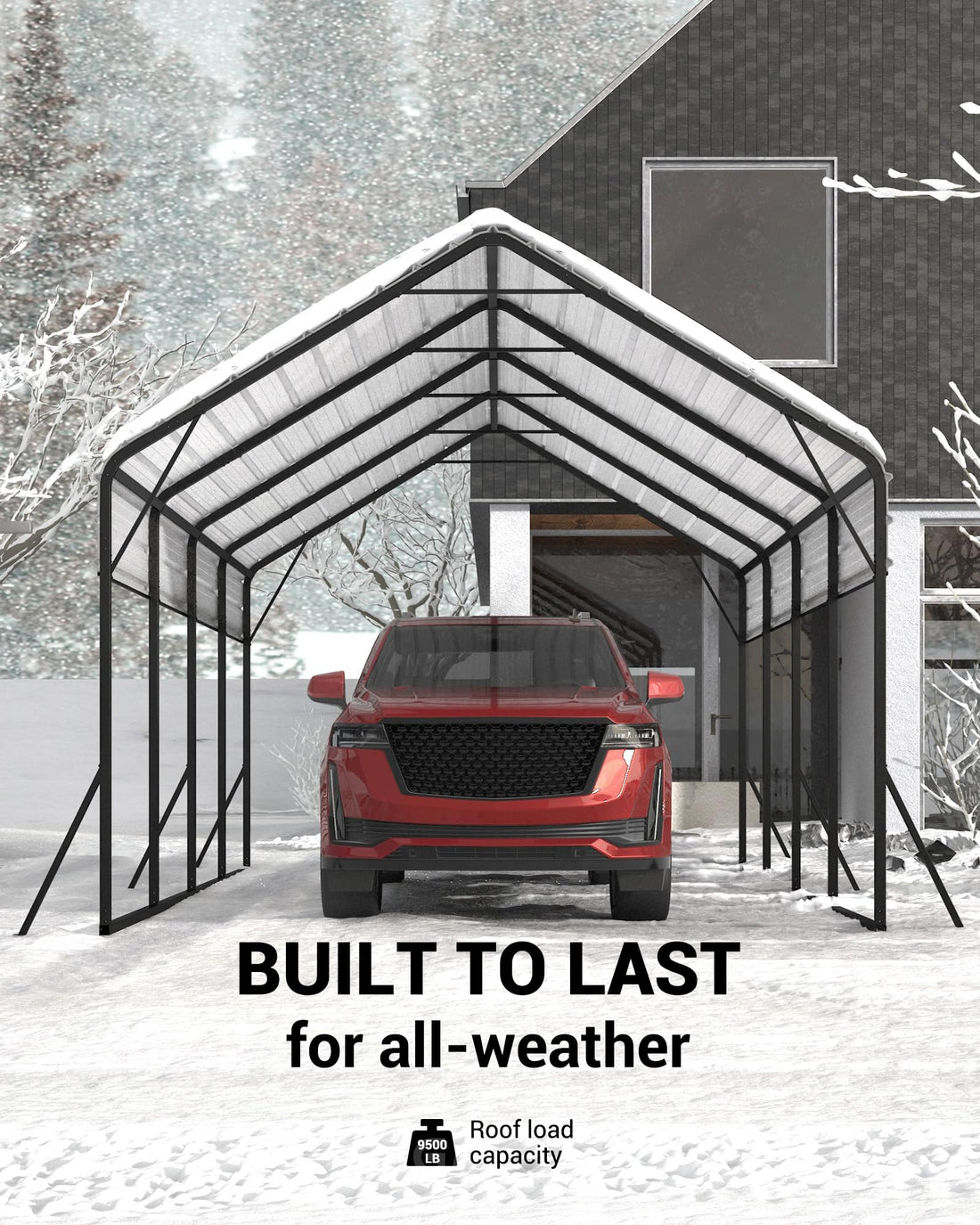 11x20x9 Ft Vertical Roof Metal Carport