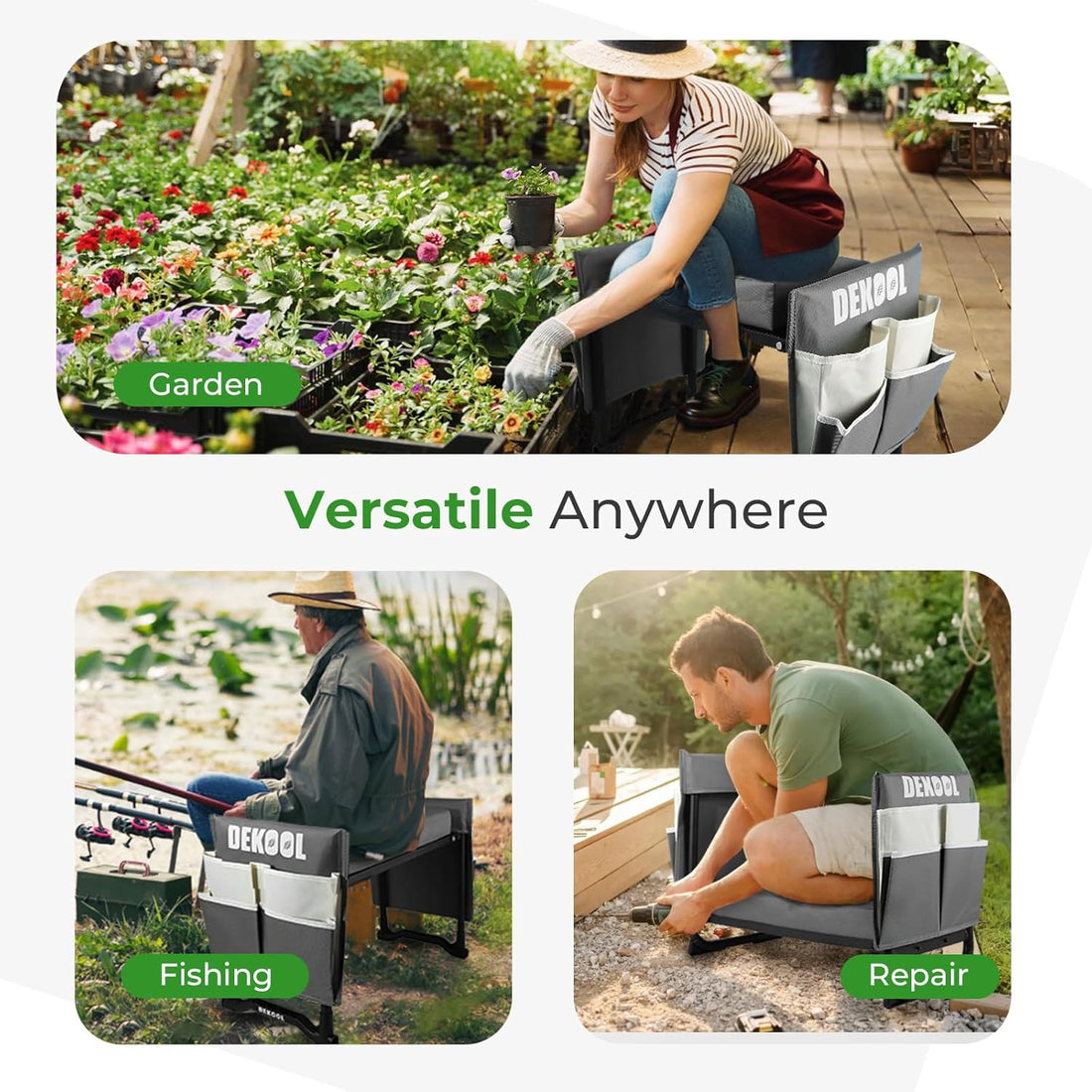 Garden Stool & Kneeler with Extra Cushion