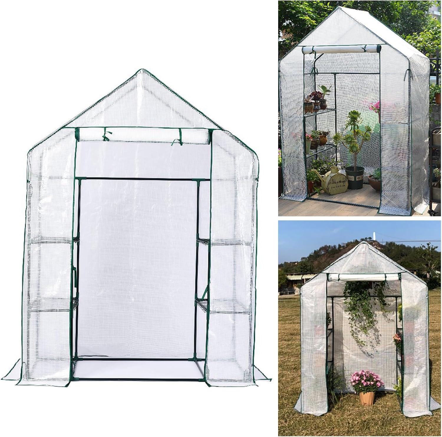 Walk-in Portable Greenhouse with Shelves
