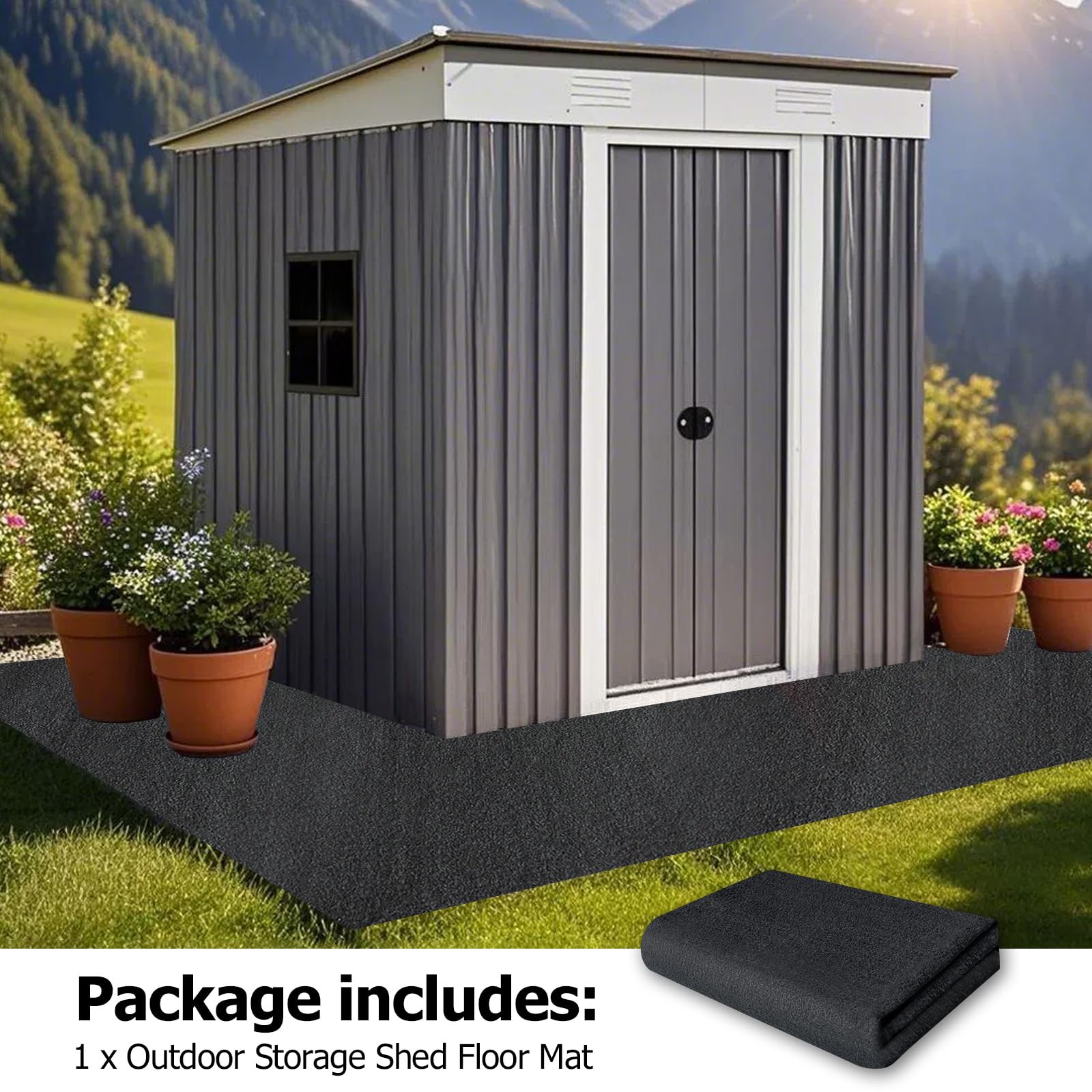 6x8 Ft Outdoor Storage Shed Floor Mat