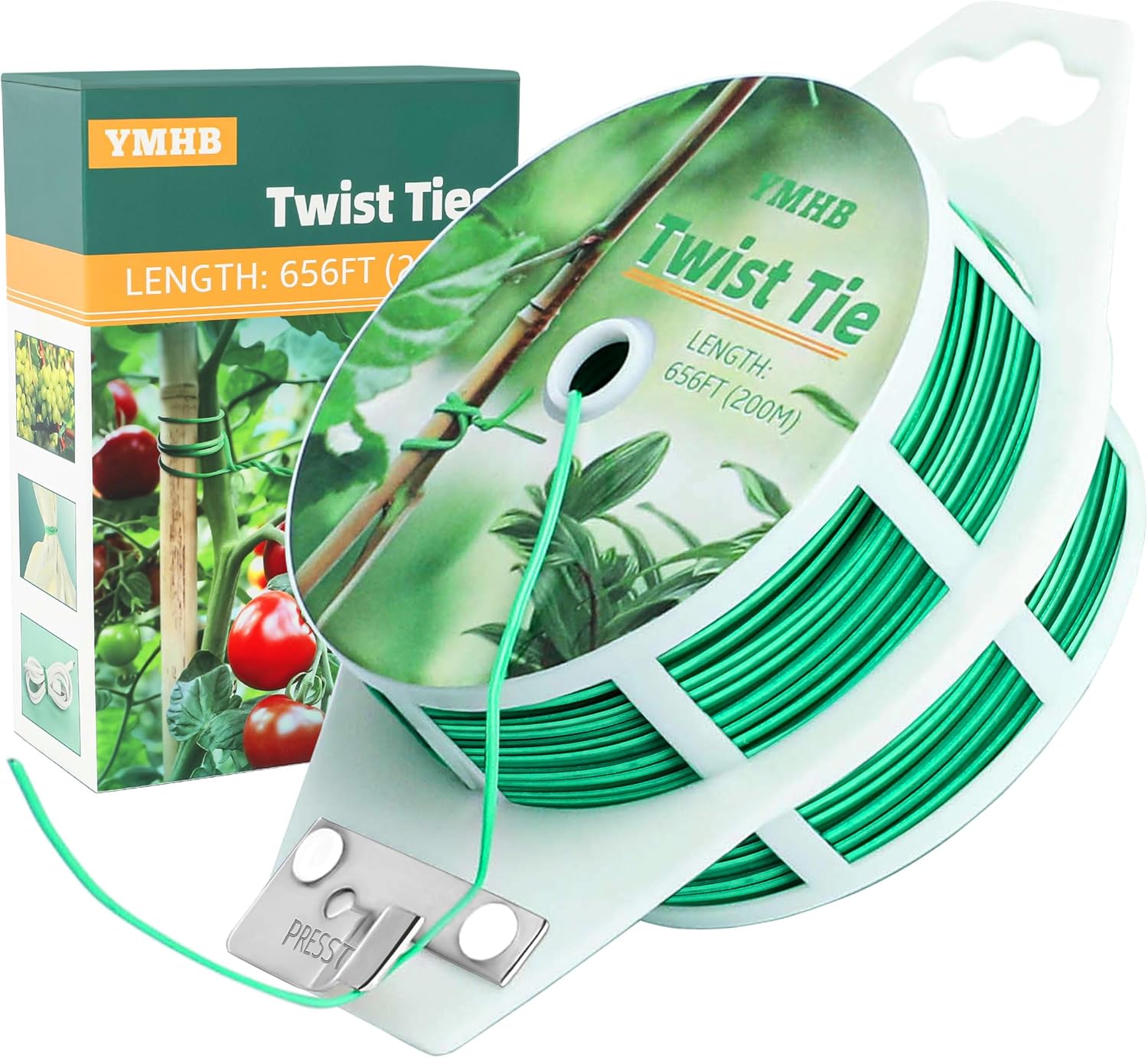 "Green Garden Twist Ties 656ft with Cutter"