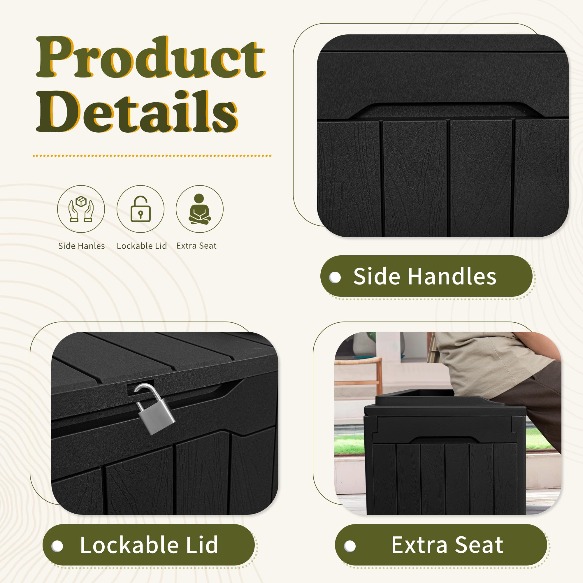 Devoko 100-Gallon Resin Deck Box