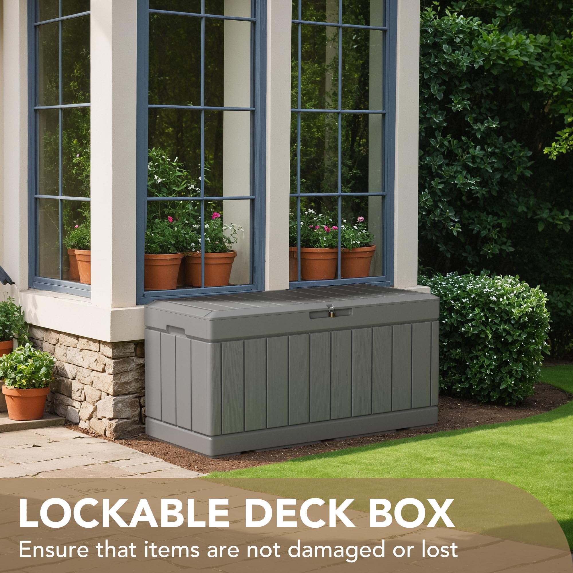 Devoko 100-Gallon Resin Deck Box