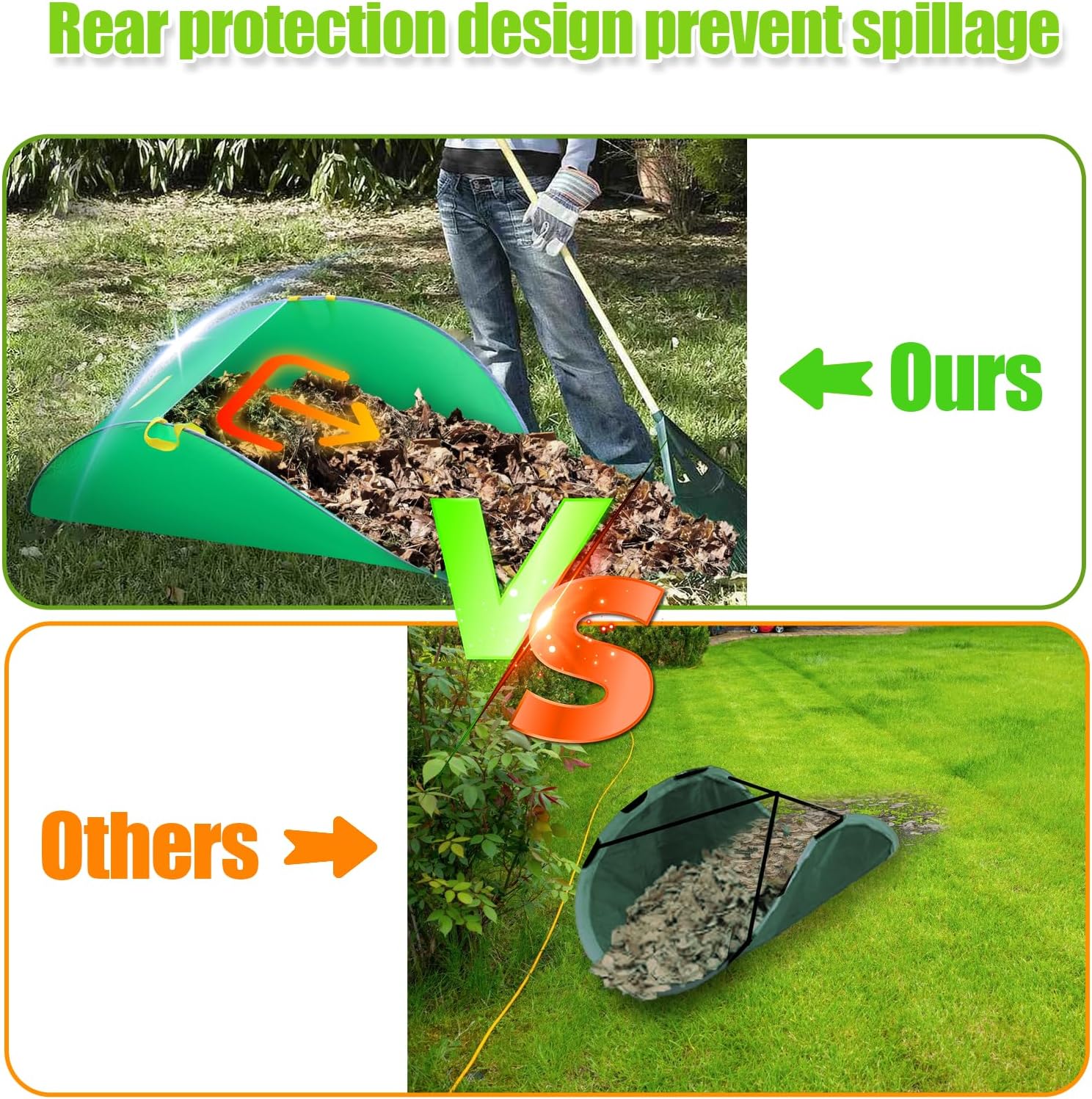 UQM Portable Leaf Collector – Foldable Reusable Yard Bag