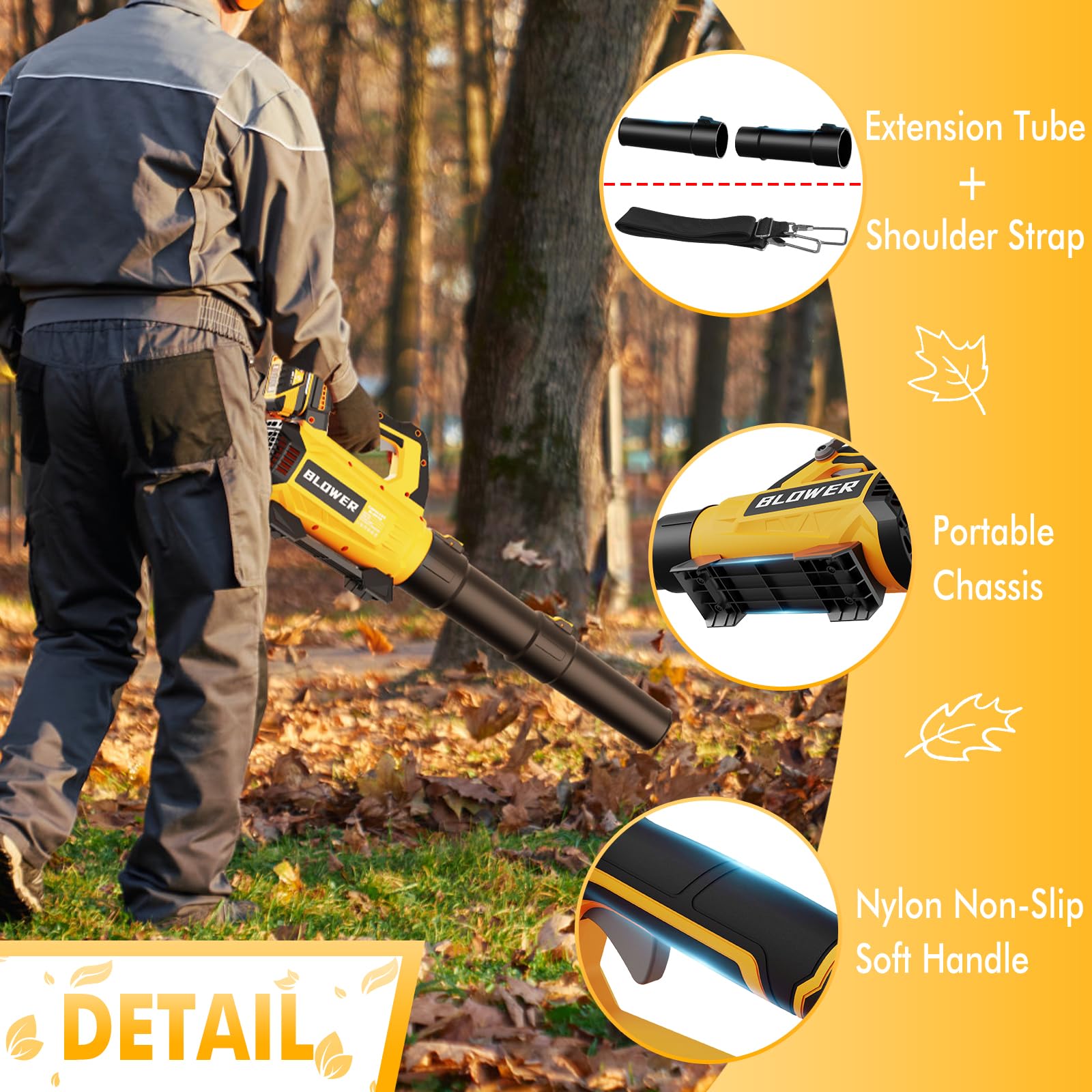 21V Cordless Leaf Blower, 630CFM/160MPH