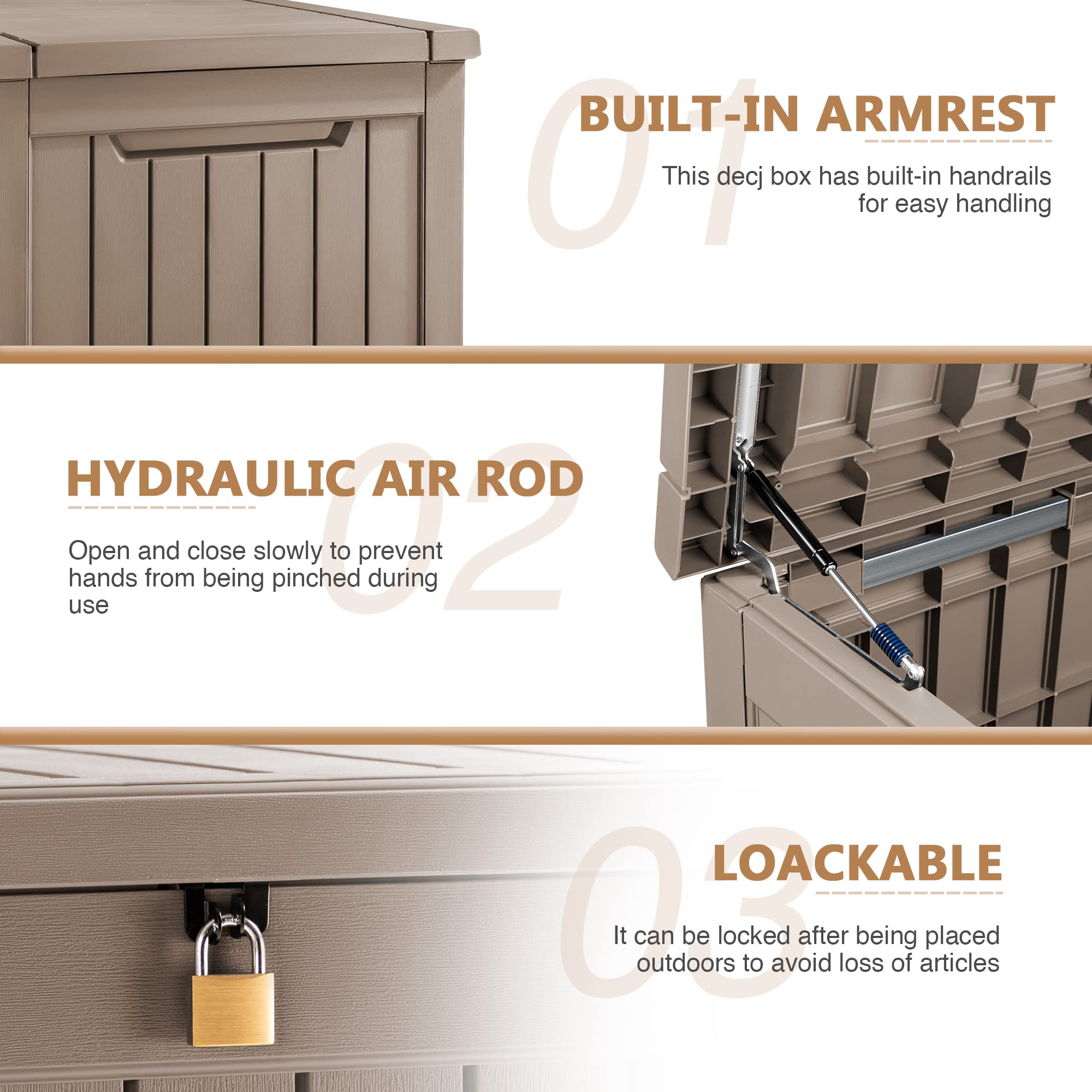 Devoko 100-Gallon Resin Deck Box