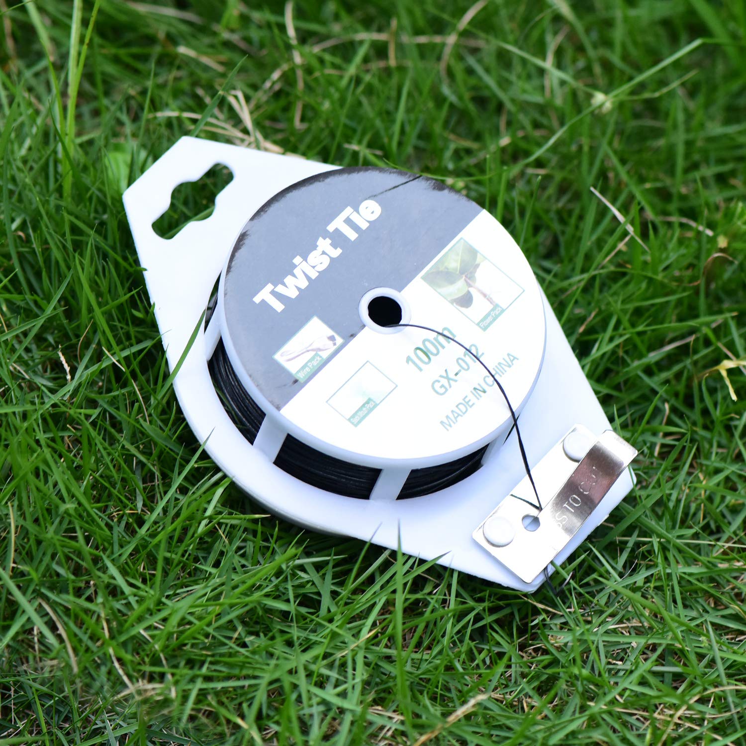 "2 Reels Green Twist Ties with Cutter (328ft)"