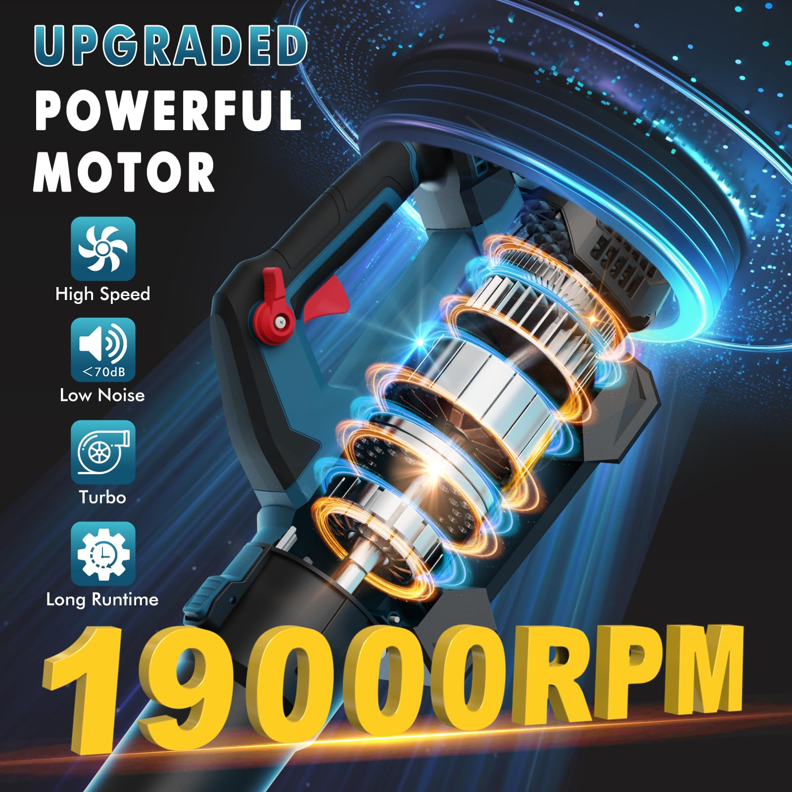 21V Cordless Leaf Blower, 630CFM/160MPH