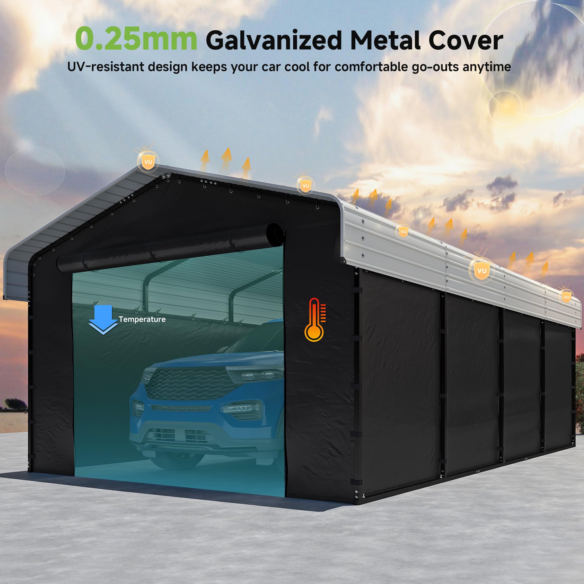 12x20 Ft Real Relax Heavy-Duty Carport