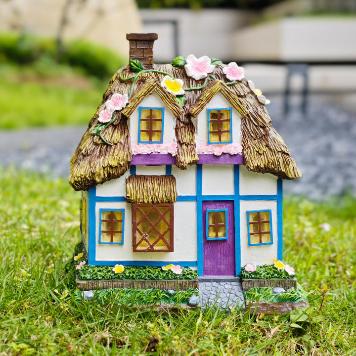 Prospect Solar Mushroom Fairy Cottage Statue for Garden