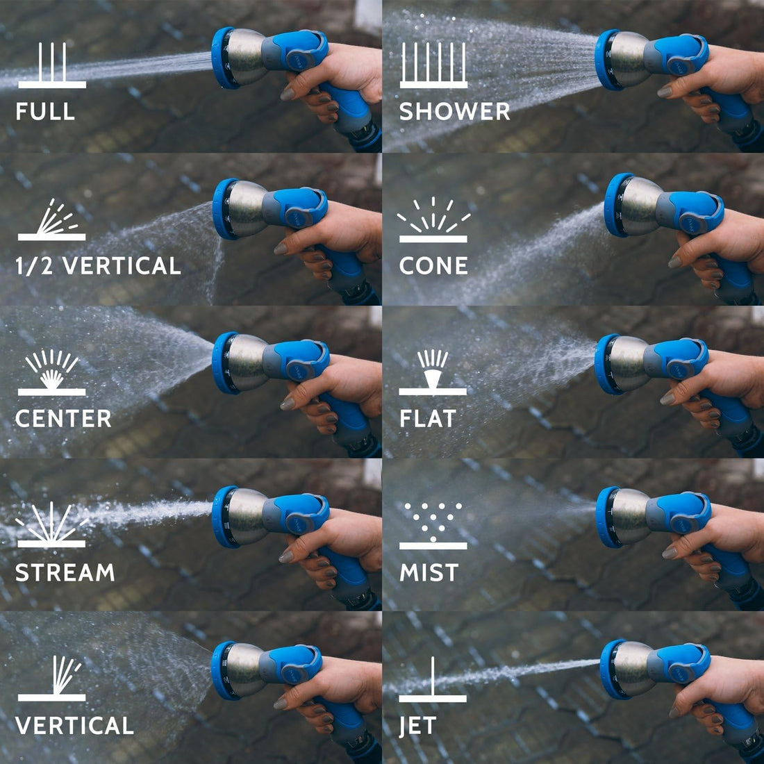 "INNAV8 Hose Nozzle – 10 Patterns, Easy Thumb Control"