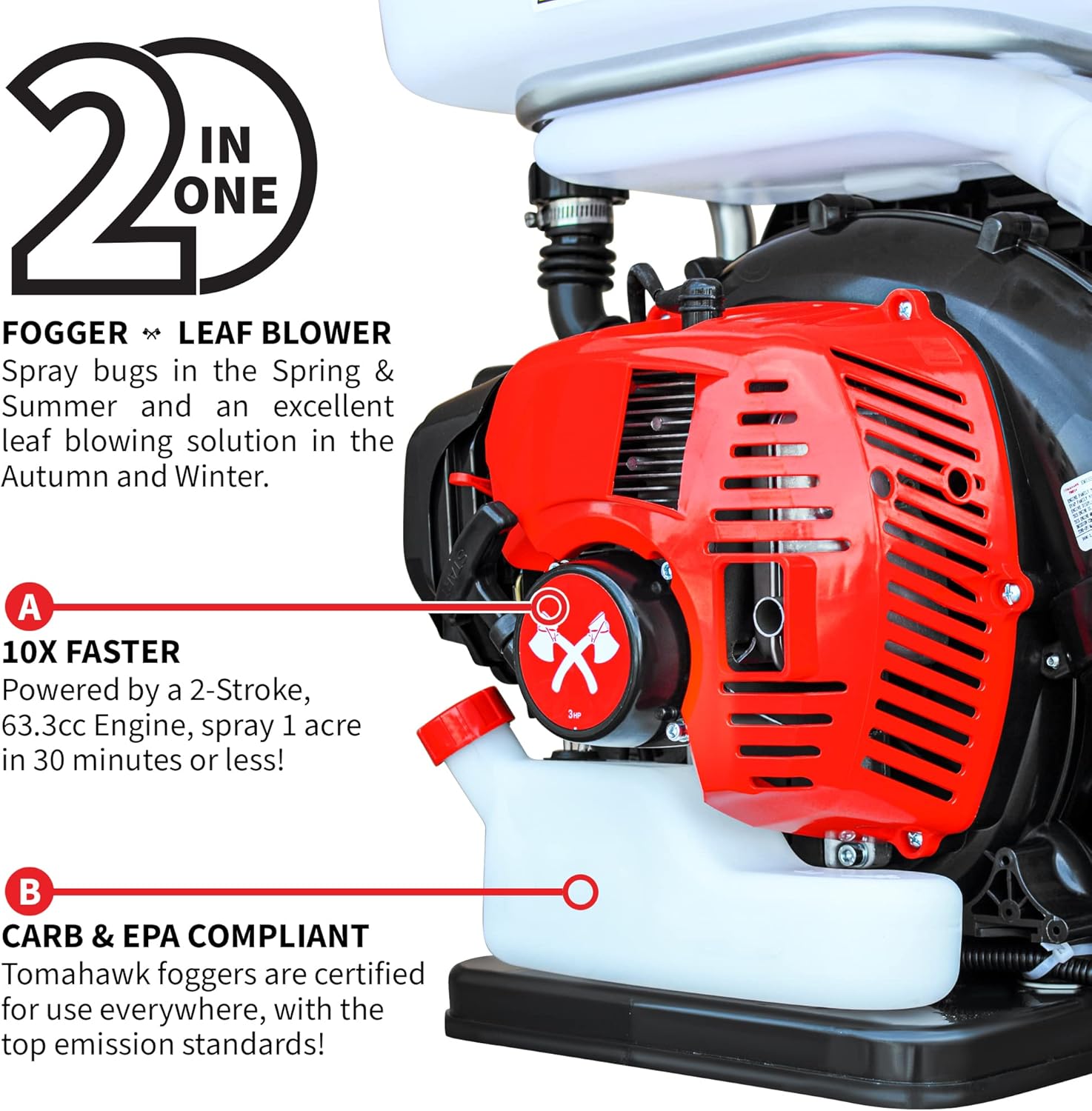 3HP Backpack Mosquito Fogger & Blower – 3.7 Gal Tank