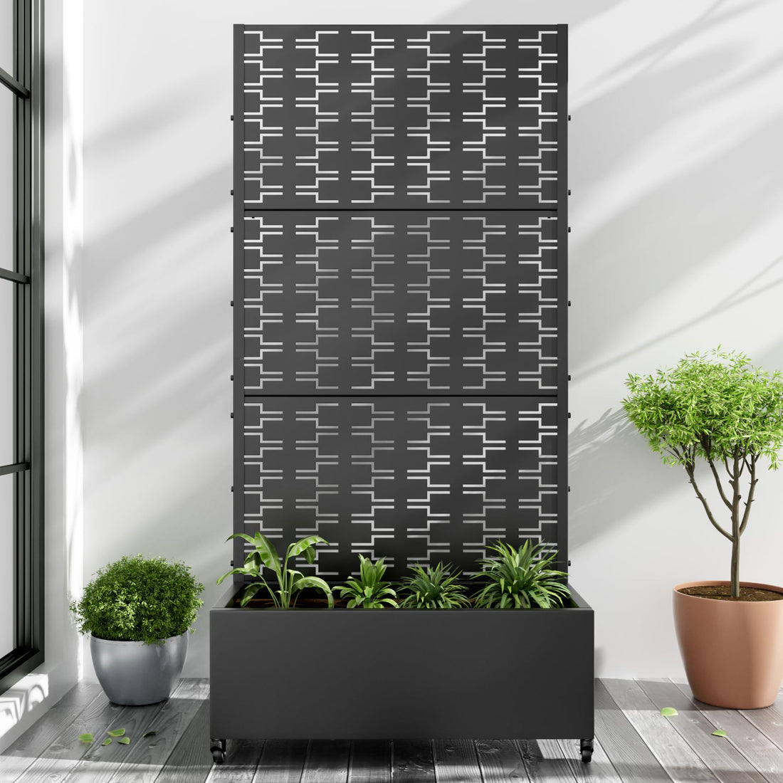 Casaphoria Metal Raised Garden Bed with Trellis