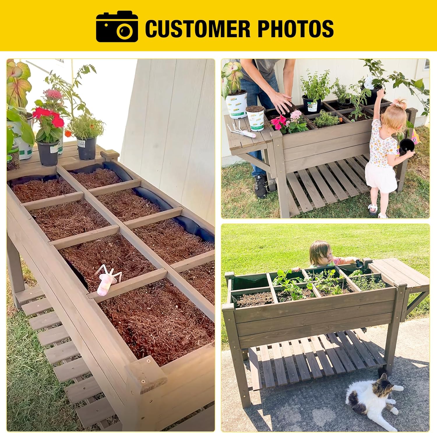 Aivituvin Raised Garden Bed on Wheels with Shelf
