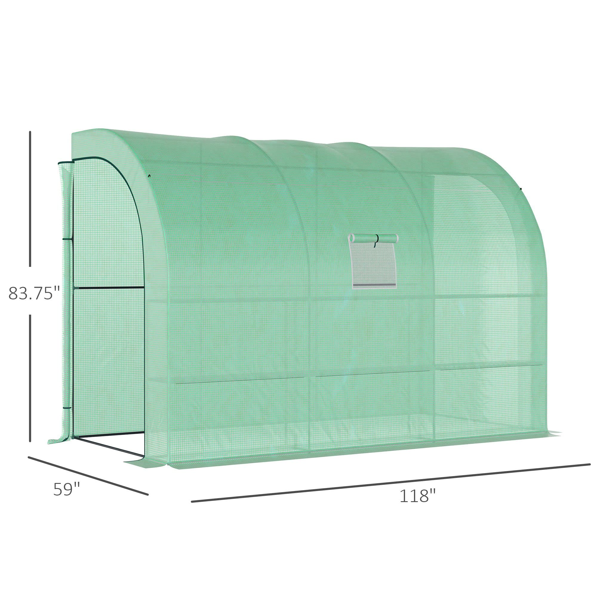 Outsunny 10'x5'x7' Lean-To Walk-in Greenhouse