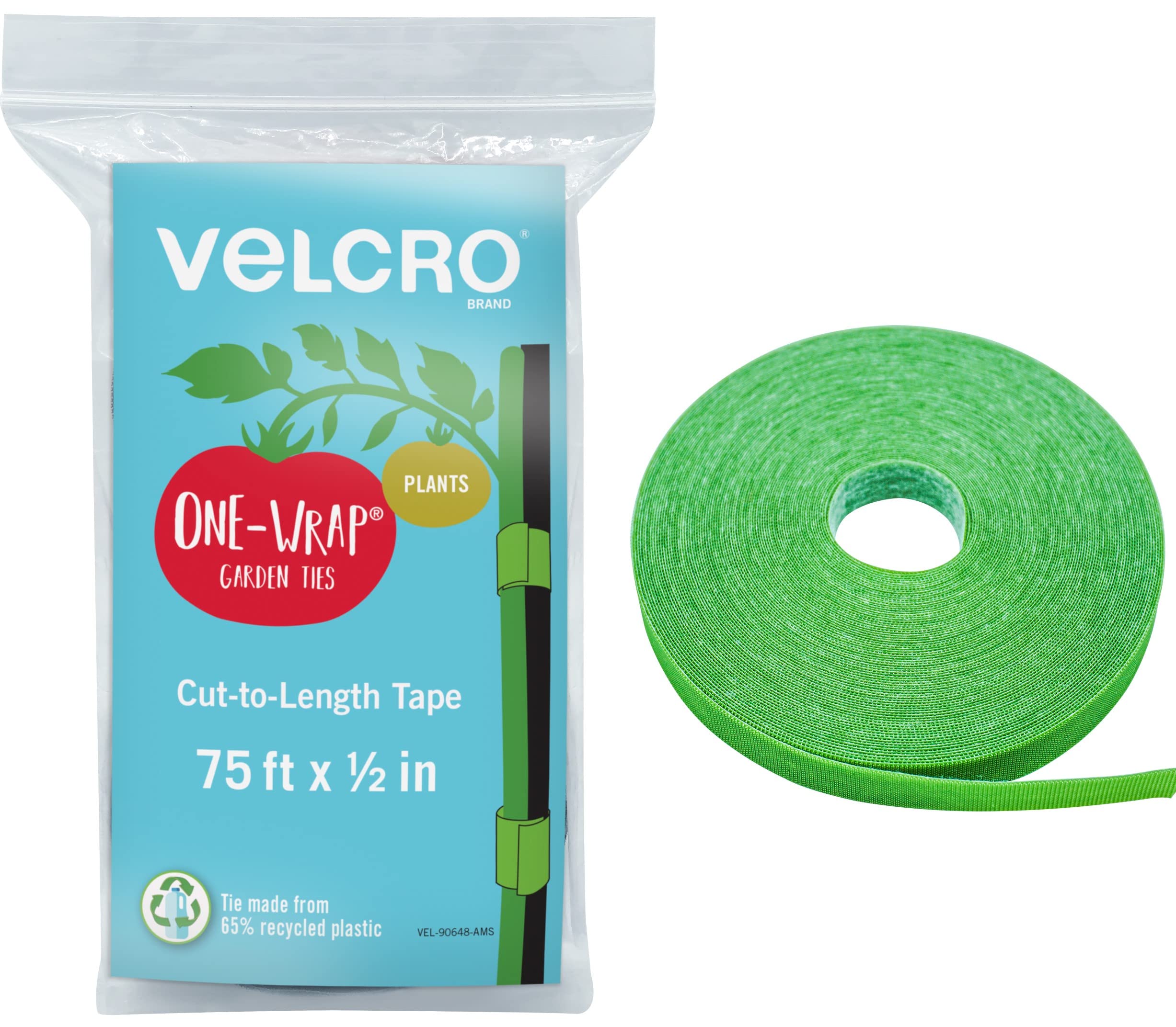 VELCRO Plant Ties, 75ft Green Tape