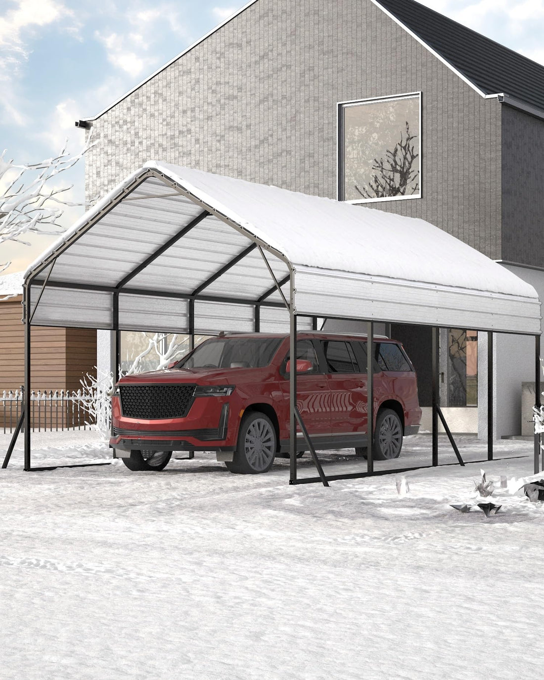 11x20x9 Ft Vertical Roof Metal Carport