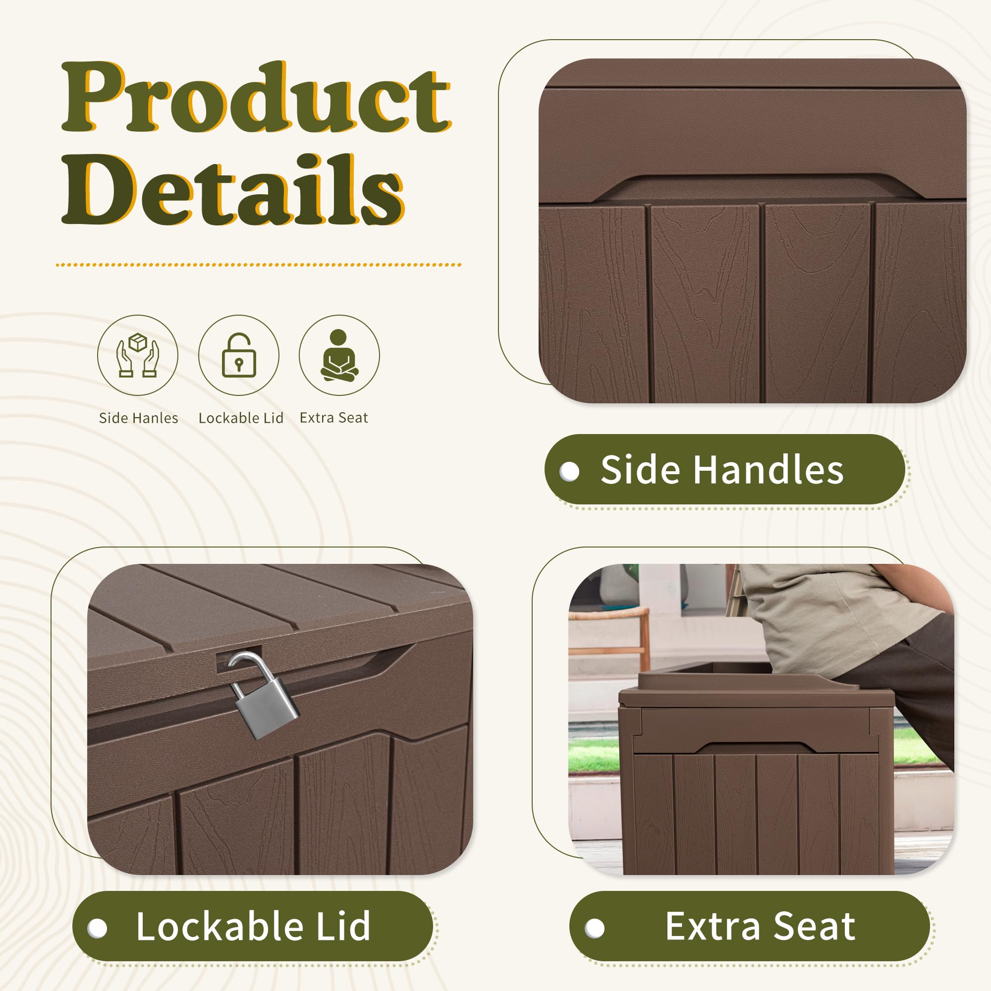 Devoko 100-Gallon Resin Deck Box