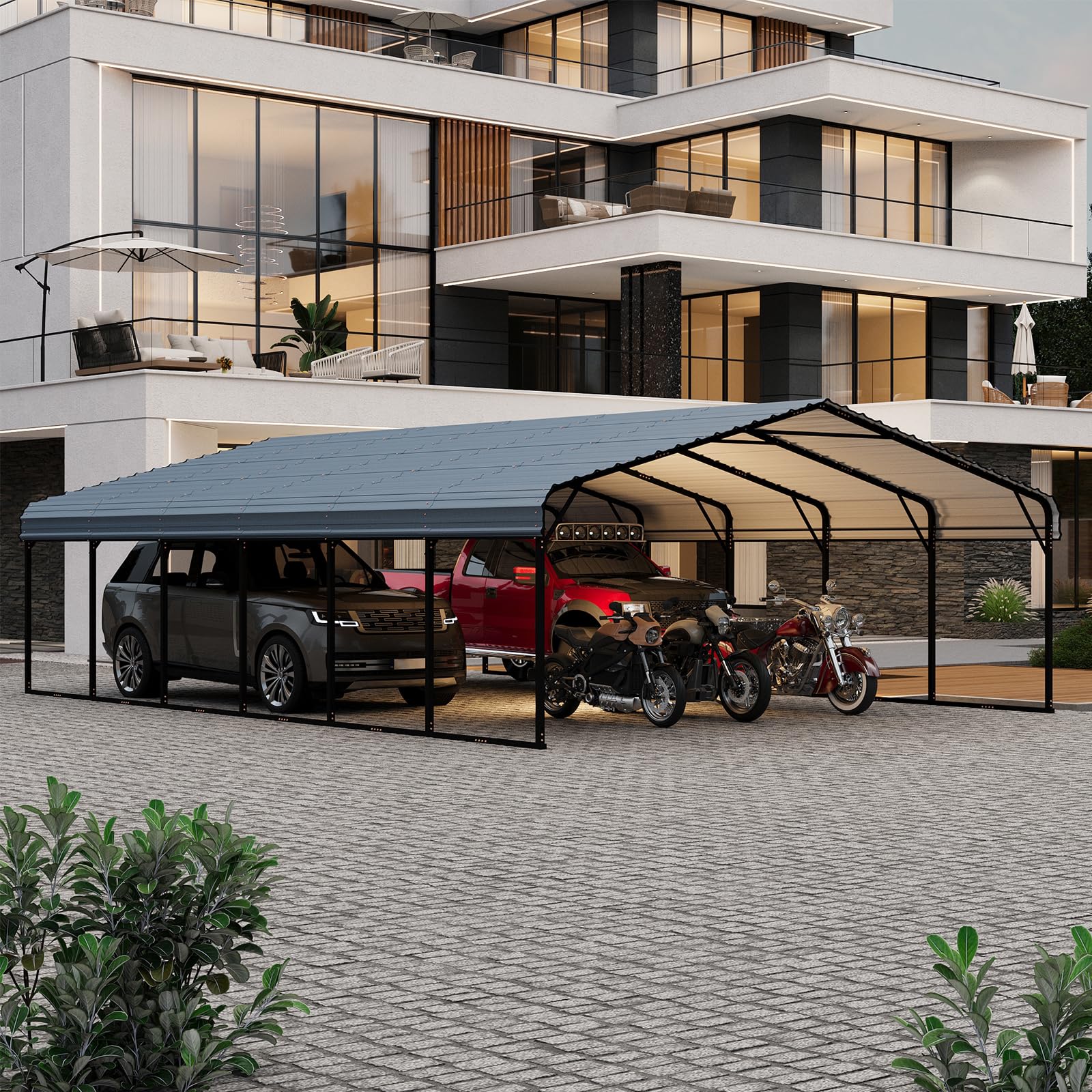 EROMMY 20x30 Ft Heavy-Duty Metal Carport