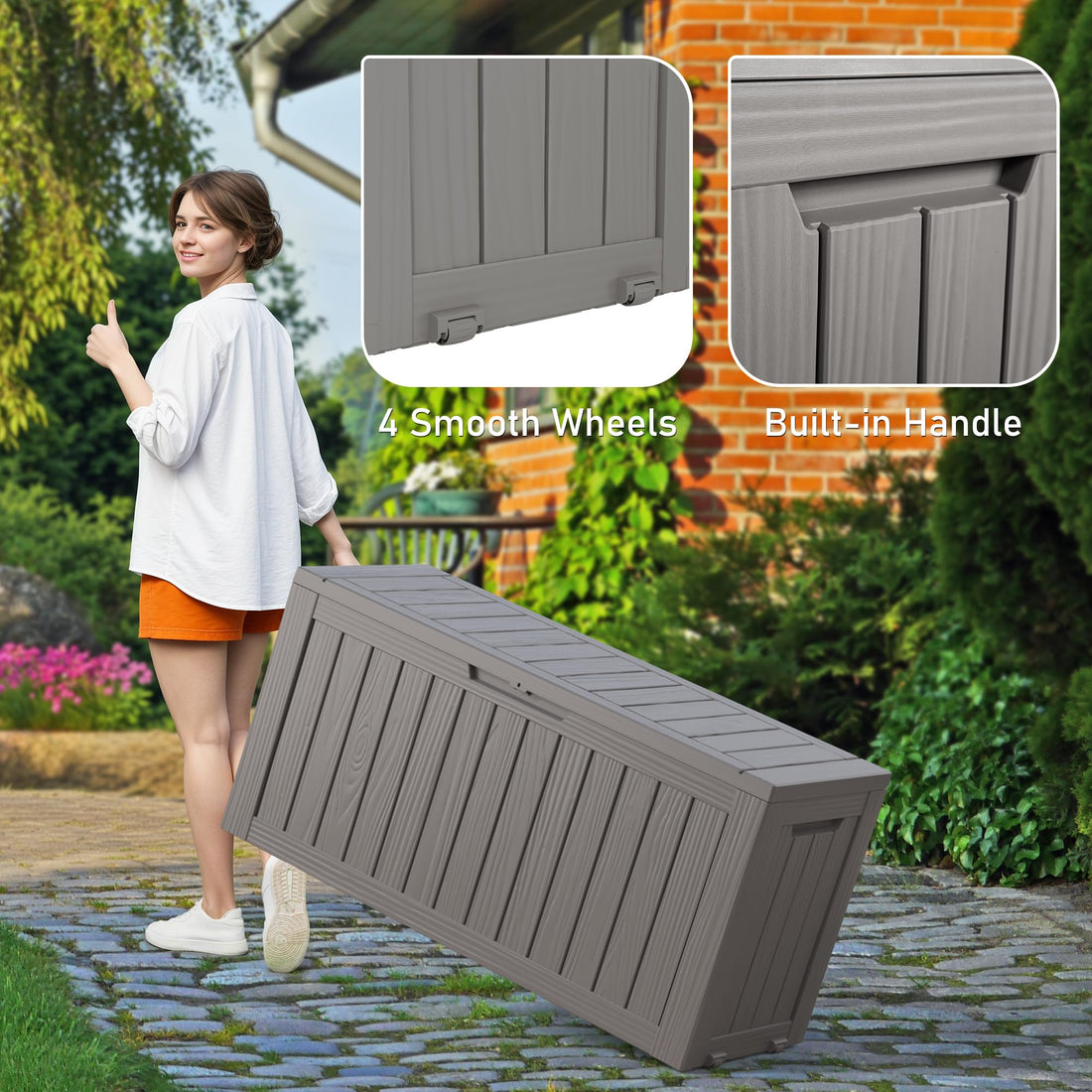 32-Gallon Resin Deck Box 2-Pack, Black