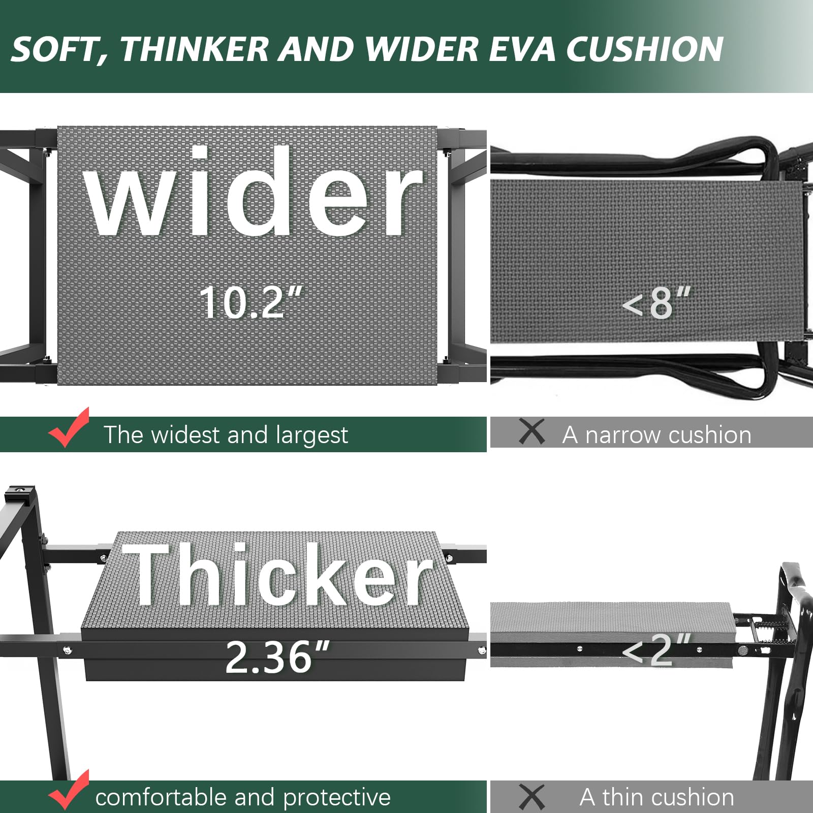 FLINTER Wide Garden Kneeler & Seat, Black