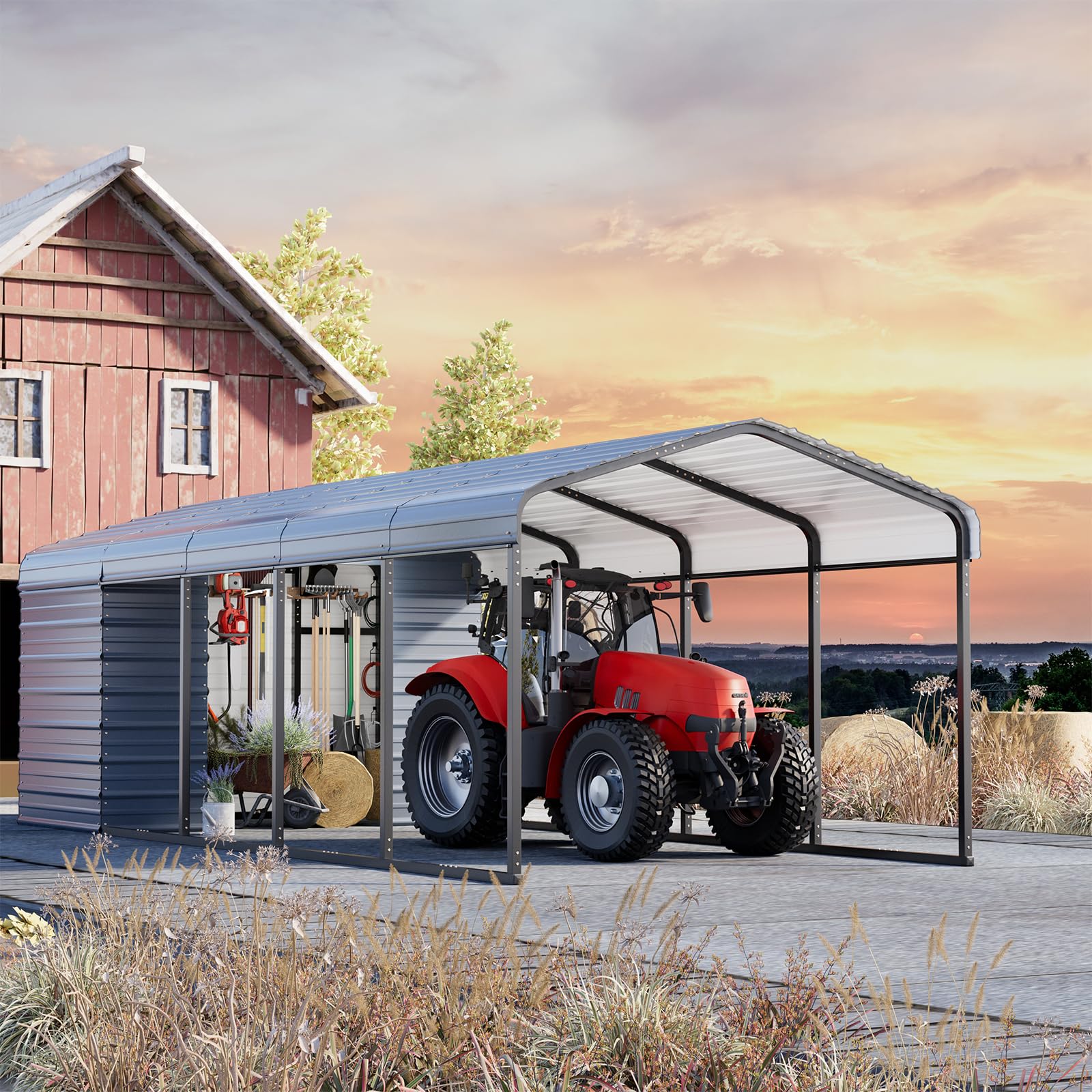 EROMMY 20x30 Ft Heavy-Duty Metal Carport