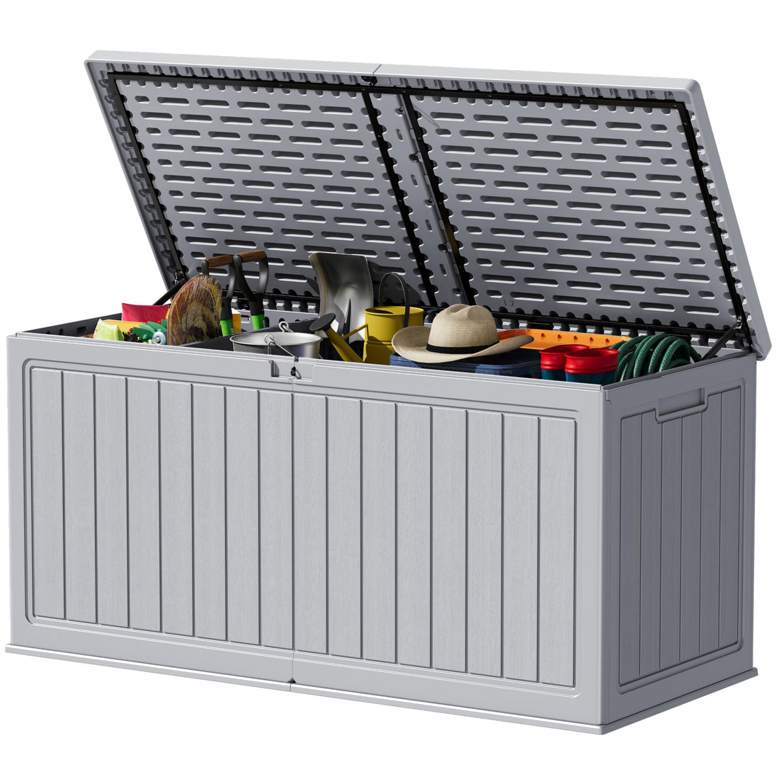 Devoko 30-Gallon Resin Deck Storage Box, Black