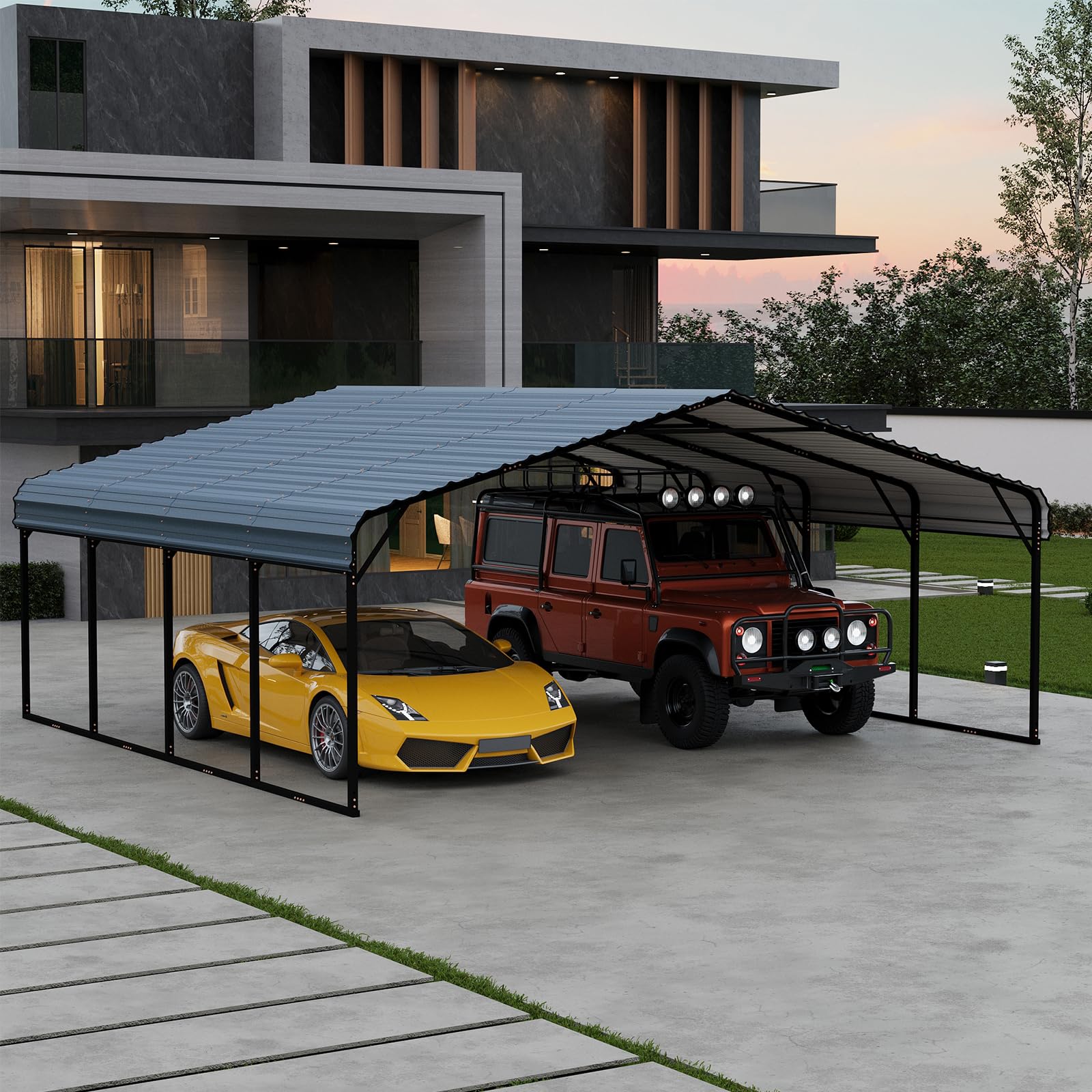 EROMMY 20x30 Ft Heavy-Duty Metal Carport