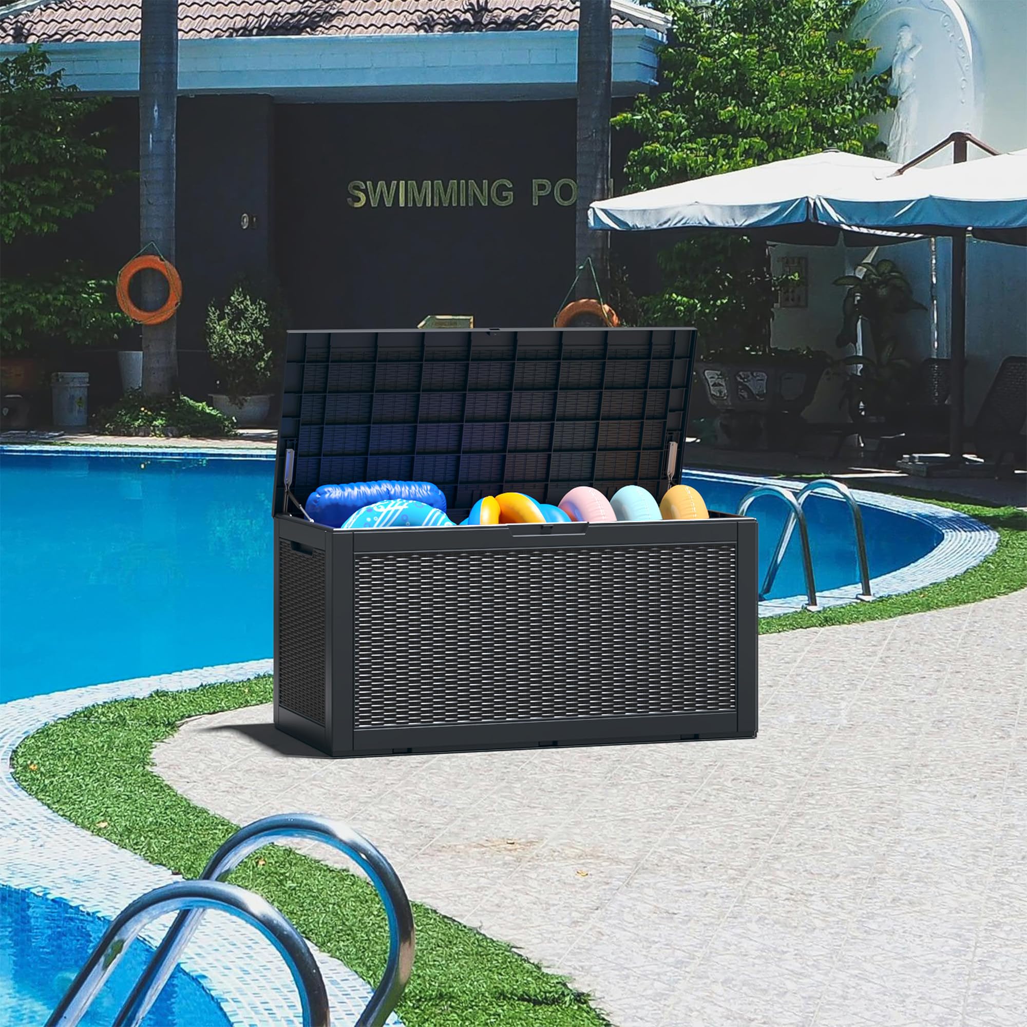 32-Gallon Resin Deck Box 2-Pack, Black