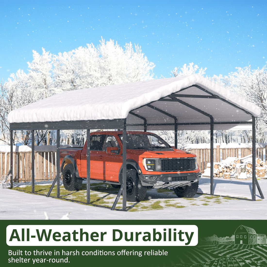 20x30 Ft Heavy-Duty Metal Carport