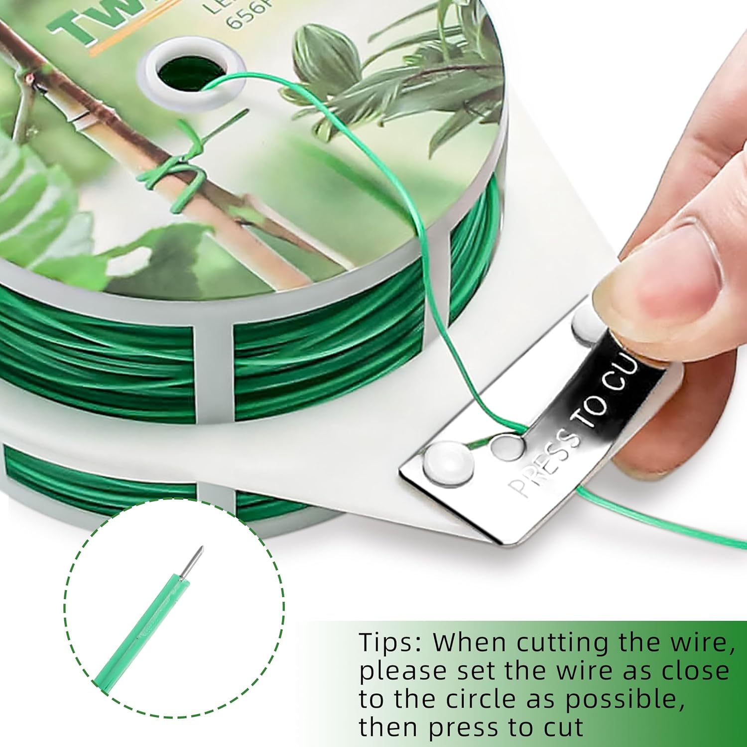 "Green Garden Twist Ties 656ft with Cutter"