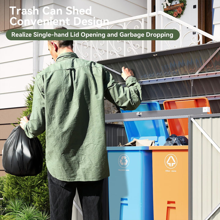 Aoxun 80 Cu.Ft Outdoor Metal Storage Shed