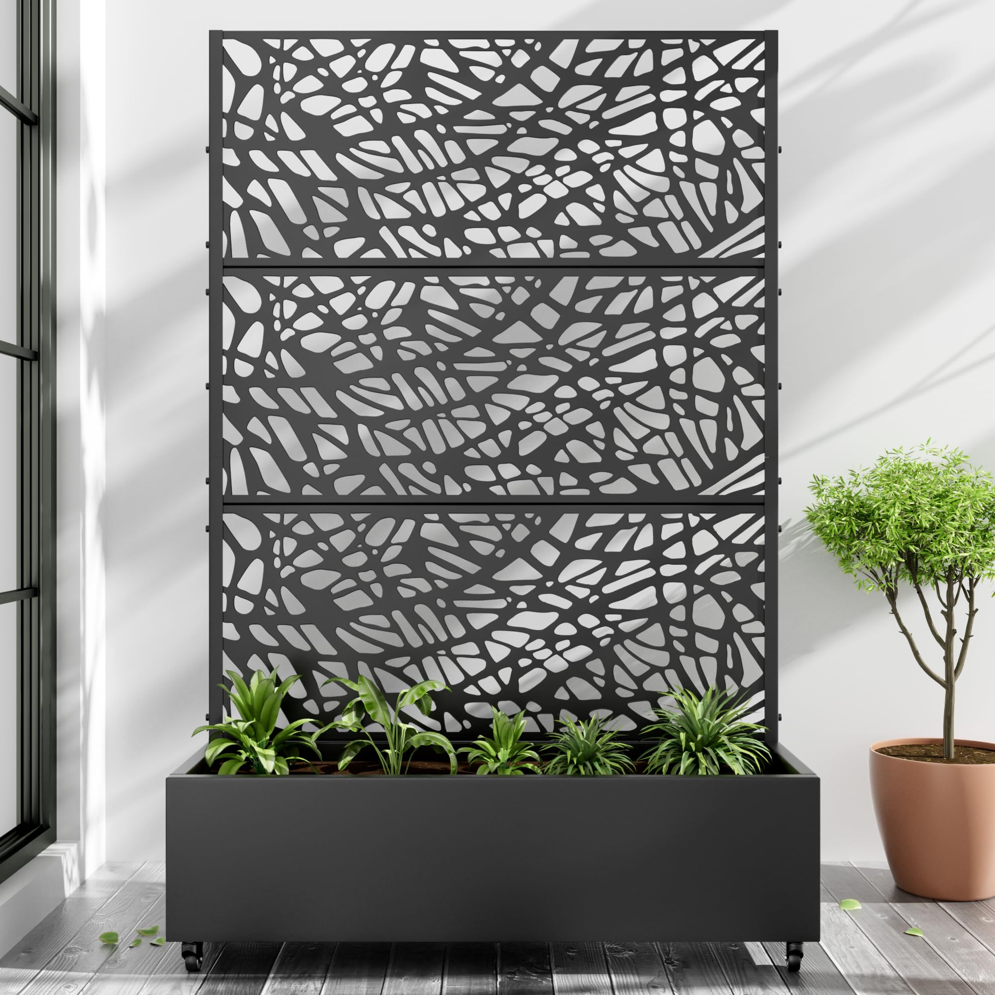 Casaphoria Metal Raised Garden Bed with Trellis