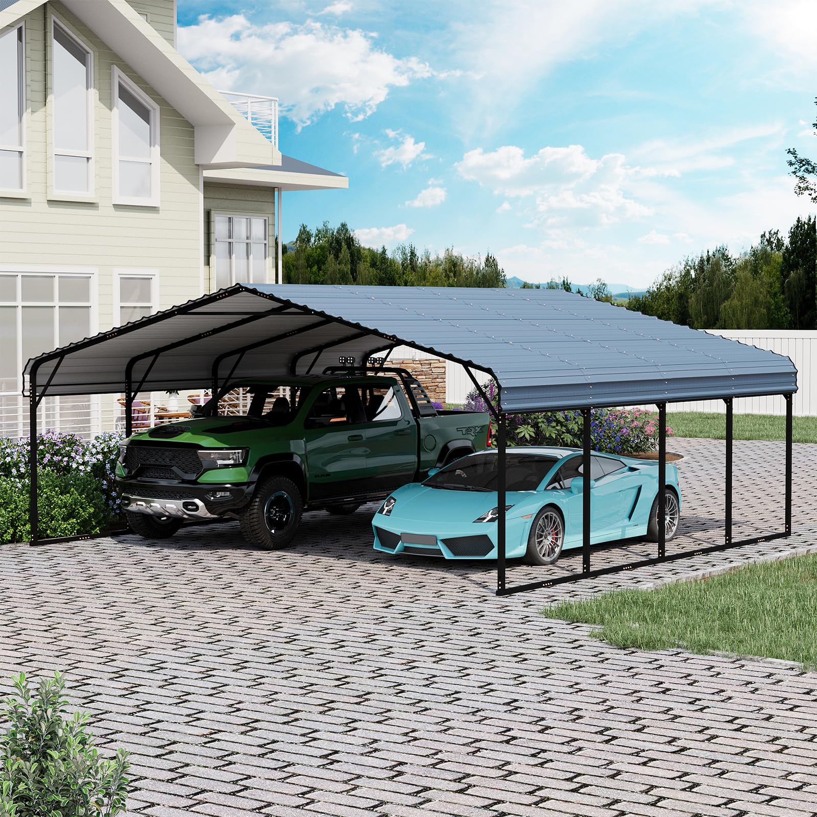 EROMMY 20x30 Ft Heavy-Duty Metal Carport