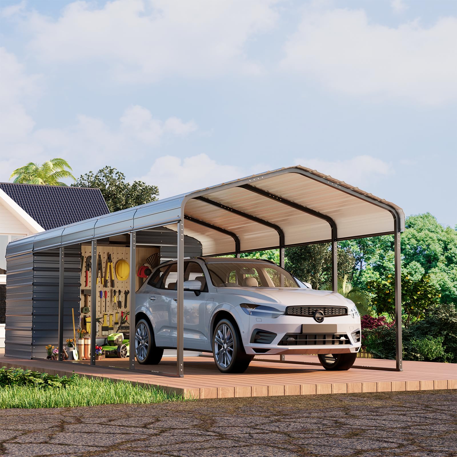 EROMMY 20x30 Ft Heavy-Duty Metal Carport