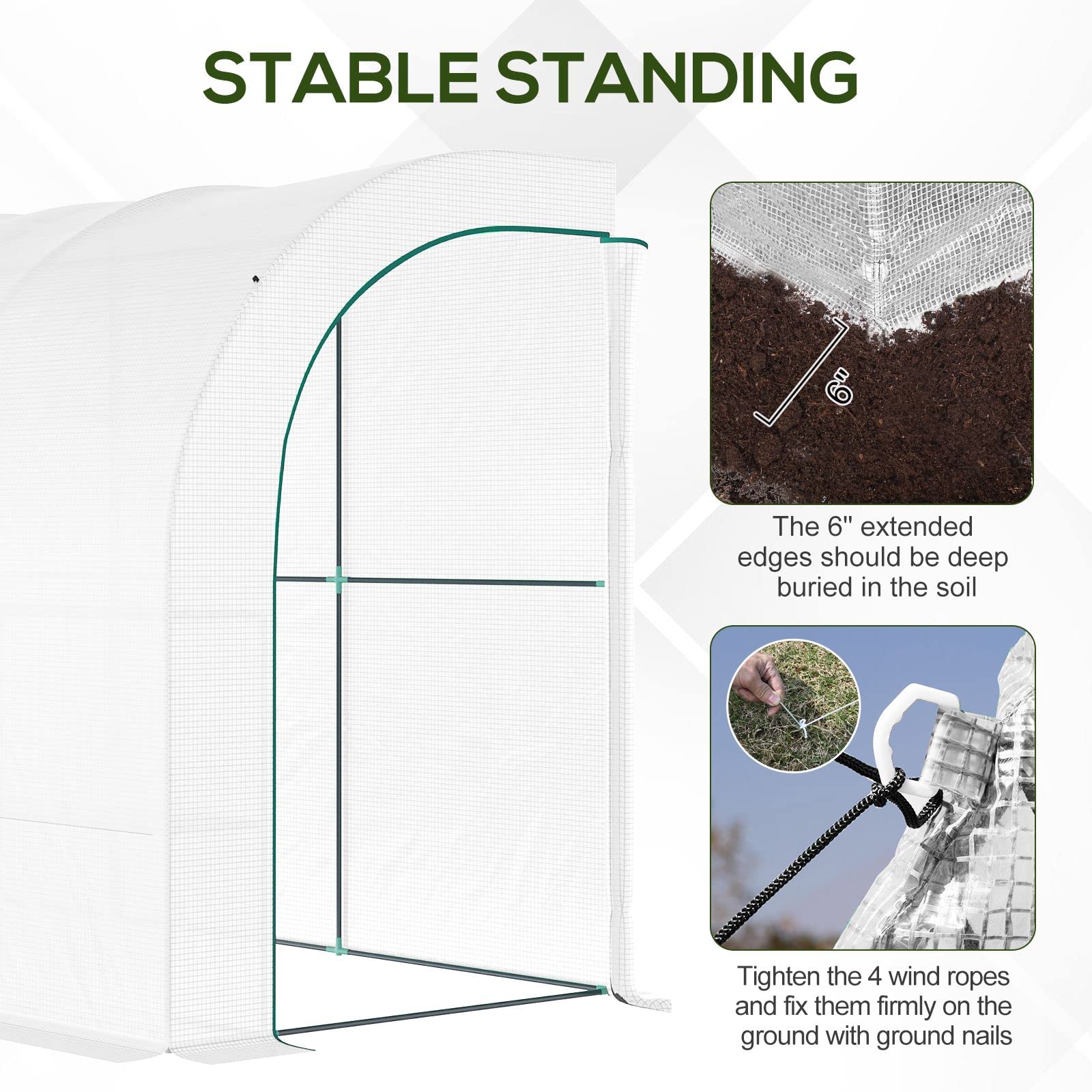 Outsunny 10'x5'x7' Lean-To Walk-in Greenhouse