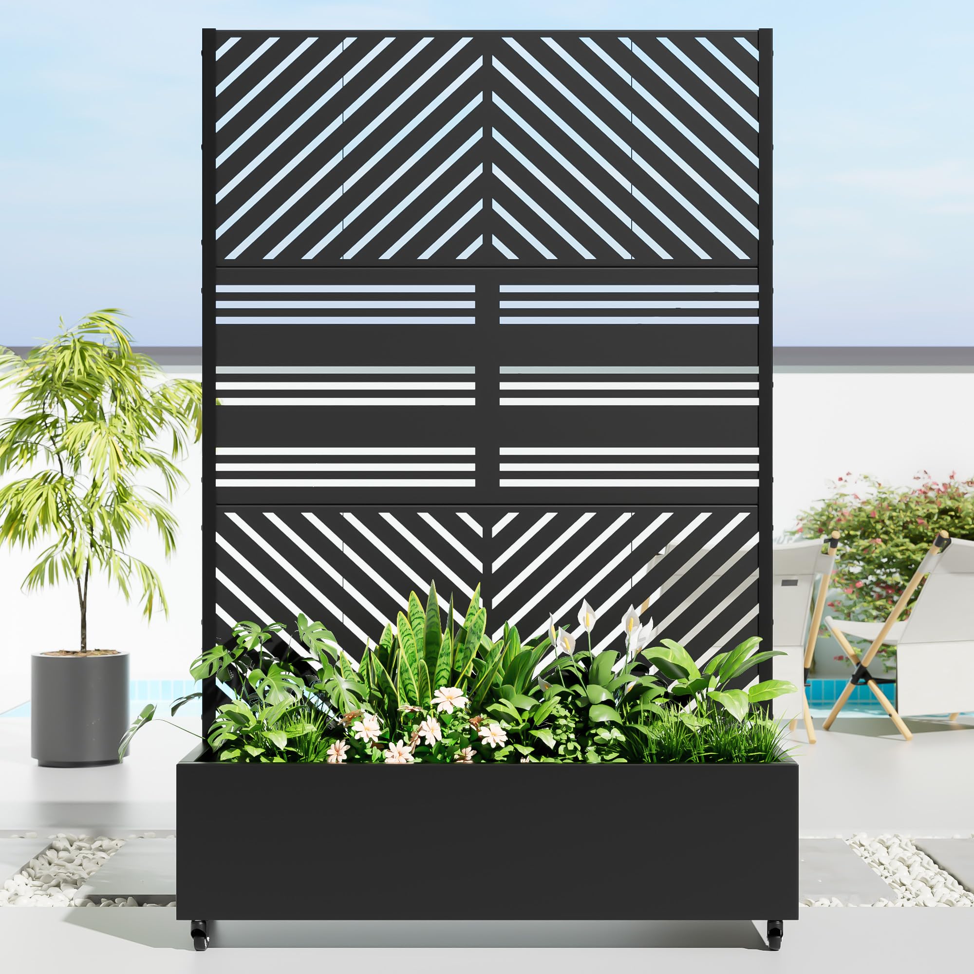 Casaphoria Metal Raised Garden Bed with Trellis
