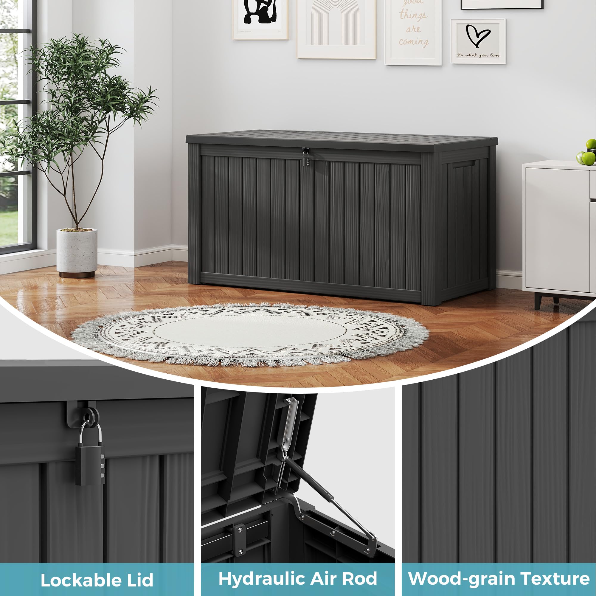 32-Gallon Resin Deck Box 2-Pack, Black