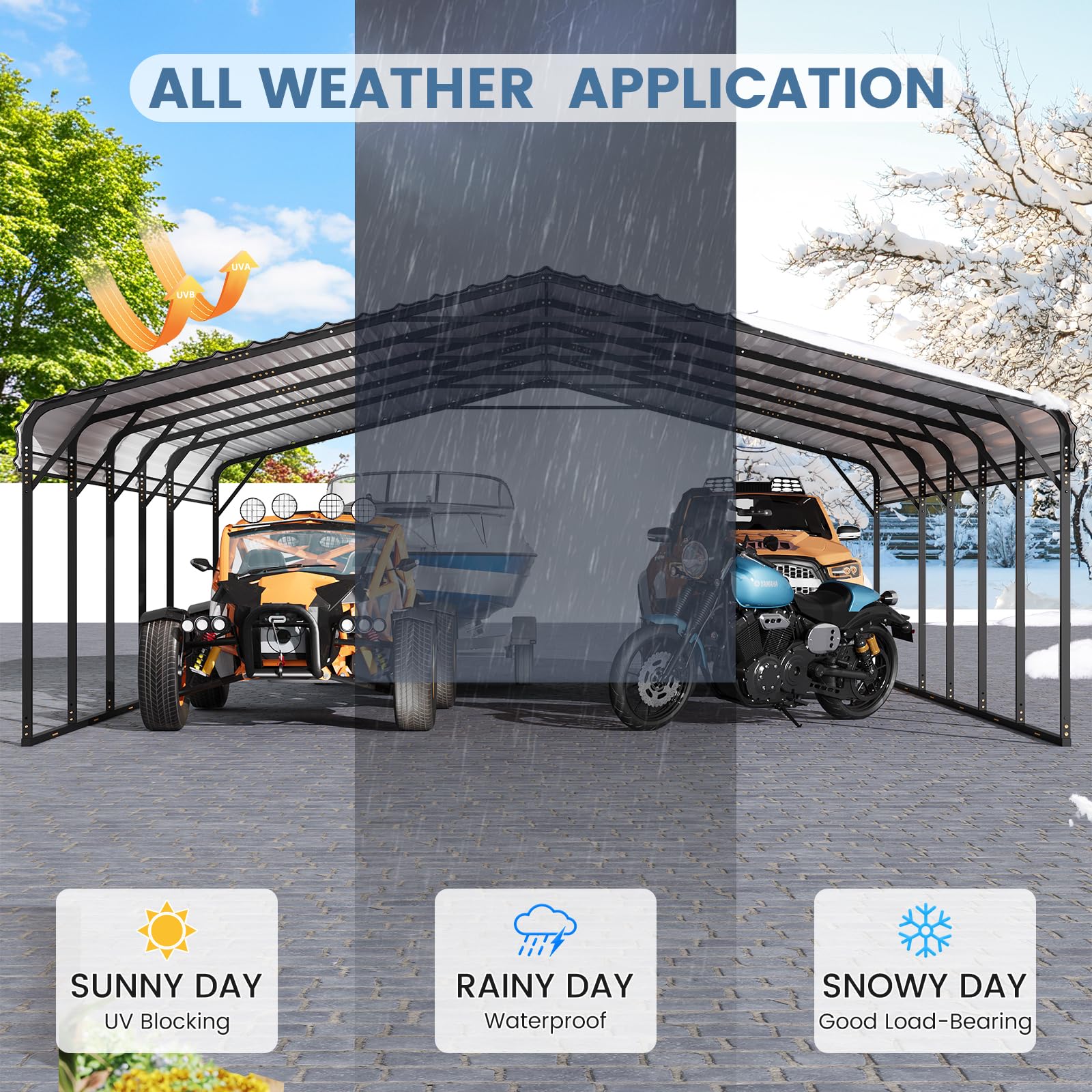 EROMMY 20x30 Ft Heavy-Duty Metal Carport