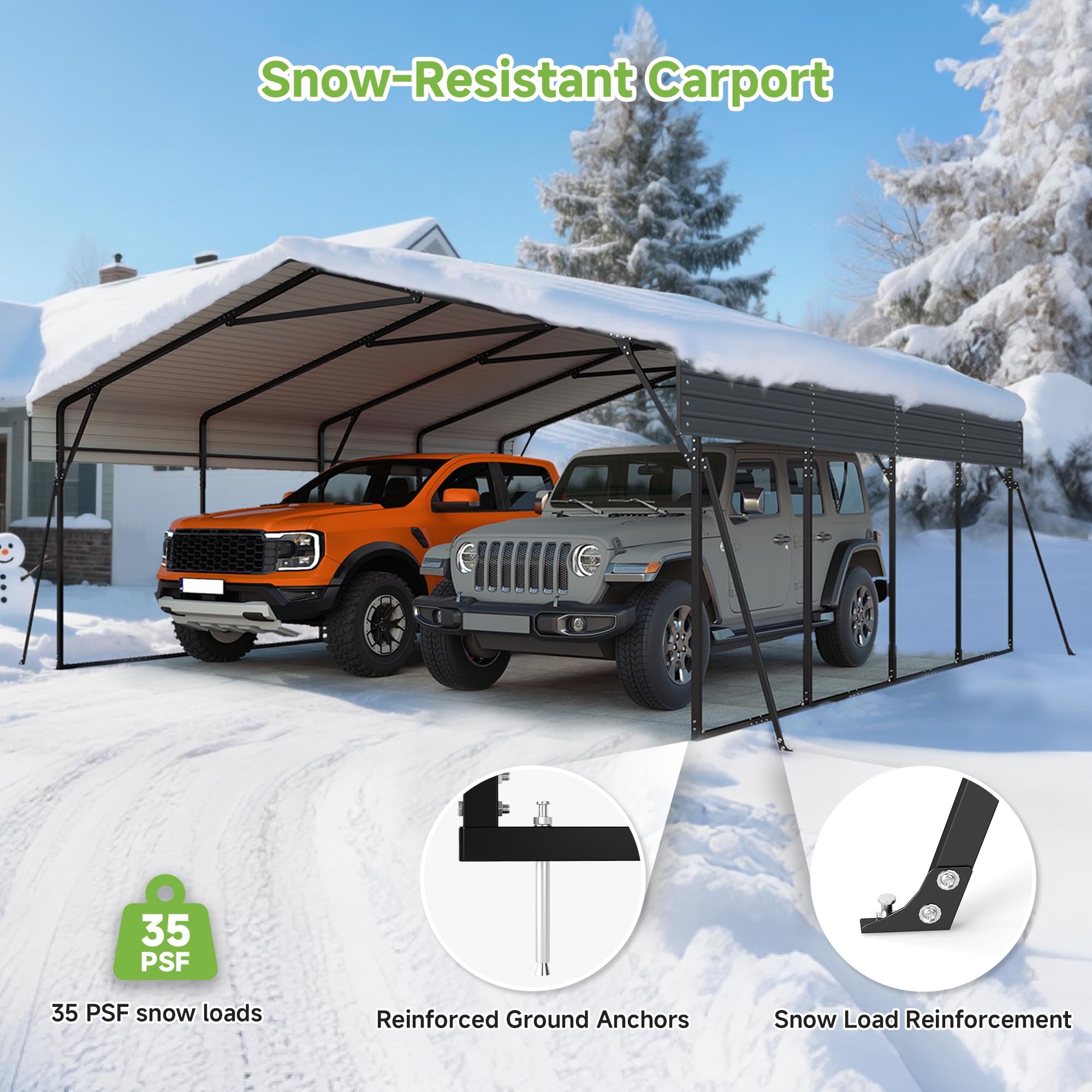 12x20 Ft Real Relax Heavy-Duty Carport