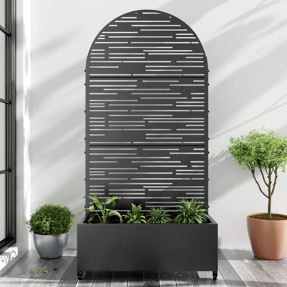 Casaphoria Metal Raised Garden Bed with Trellis