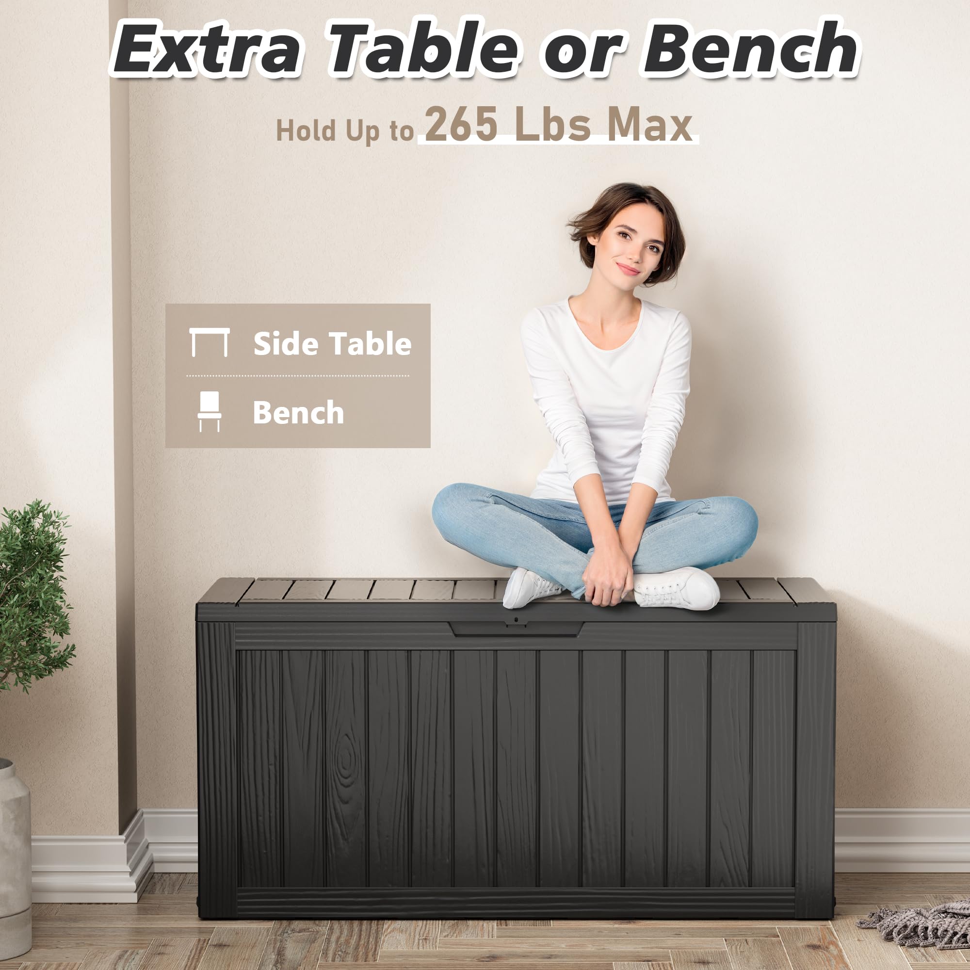 32-Gallon Resin Deck Box 2-Pack, Black