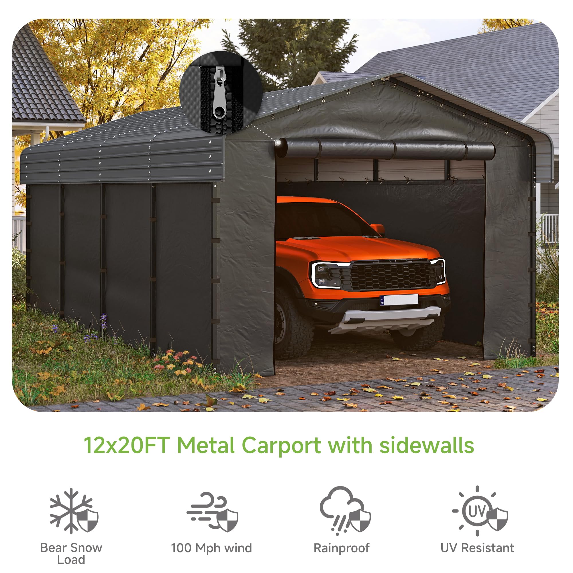 12x20 Ft Real Relax Heavy-Duty Carport